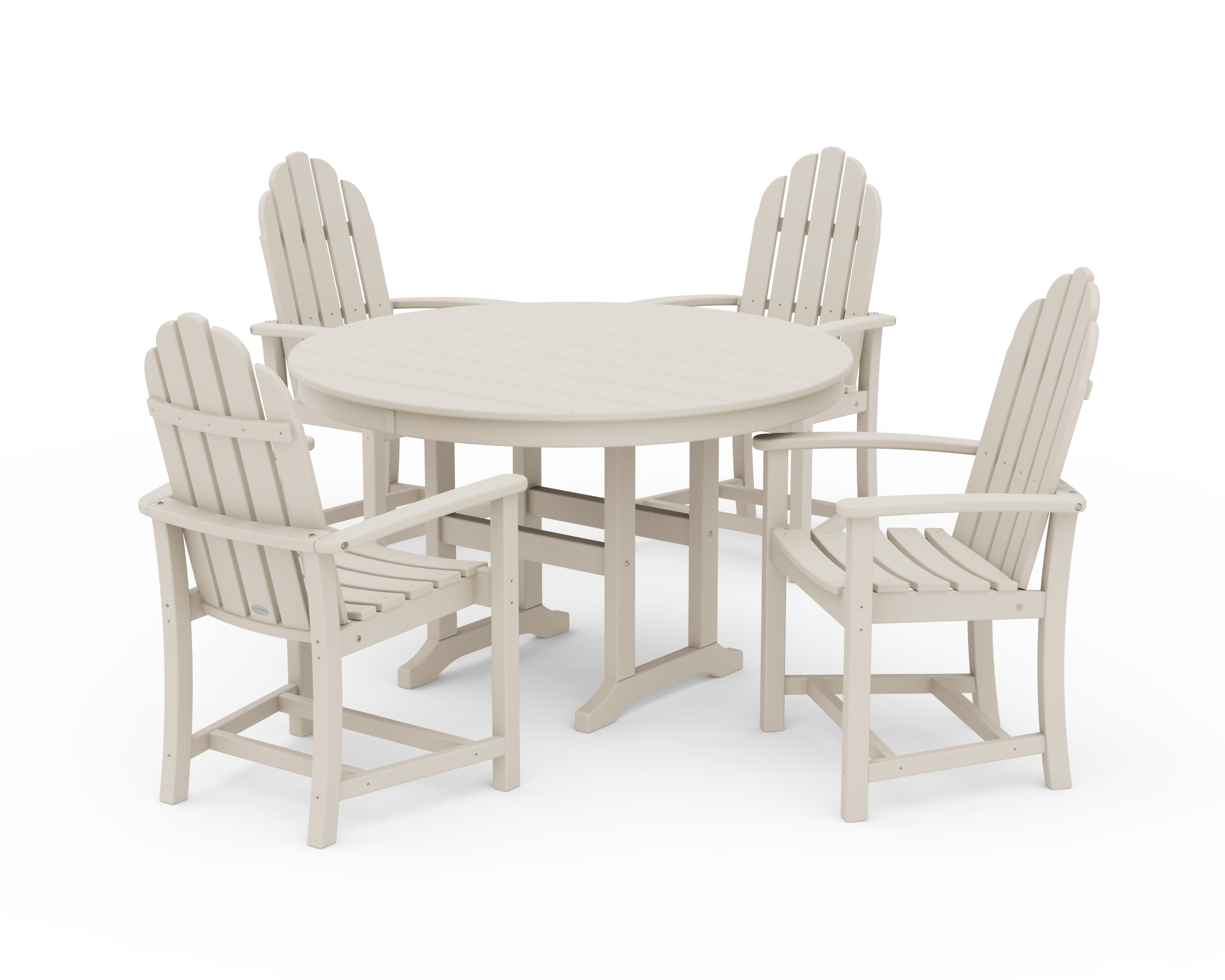 Classic Adirondack 5-Piece Round Farmhouse Dining Set in Sand