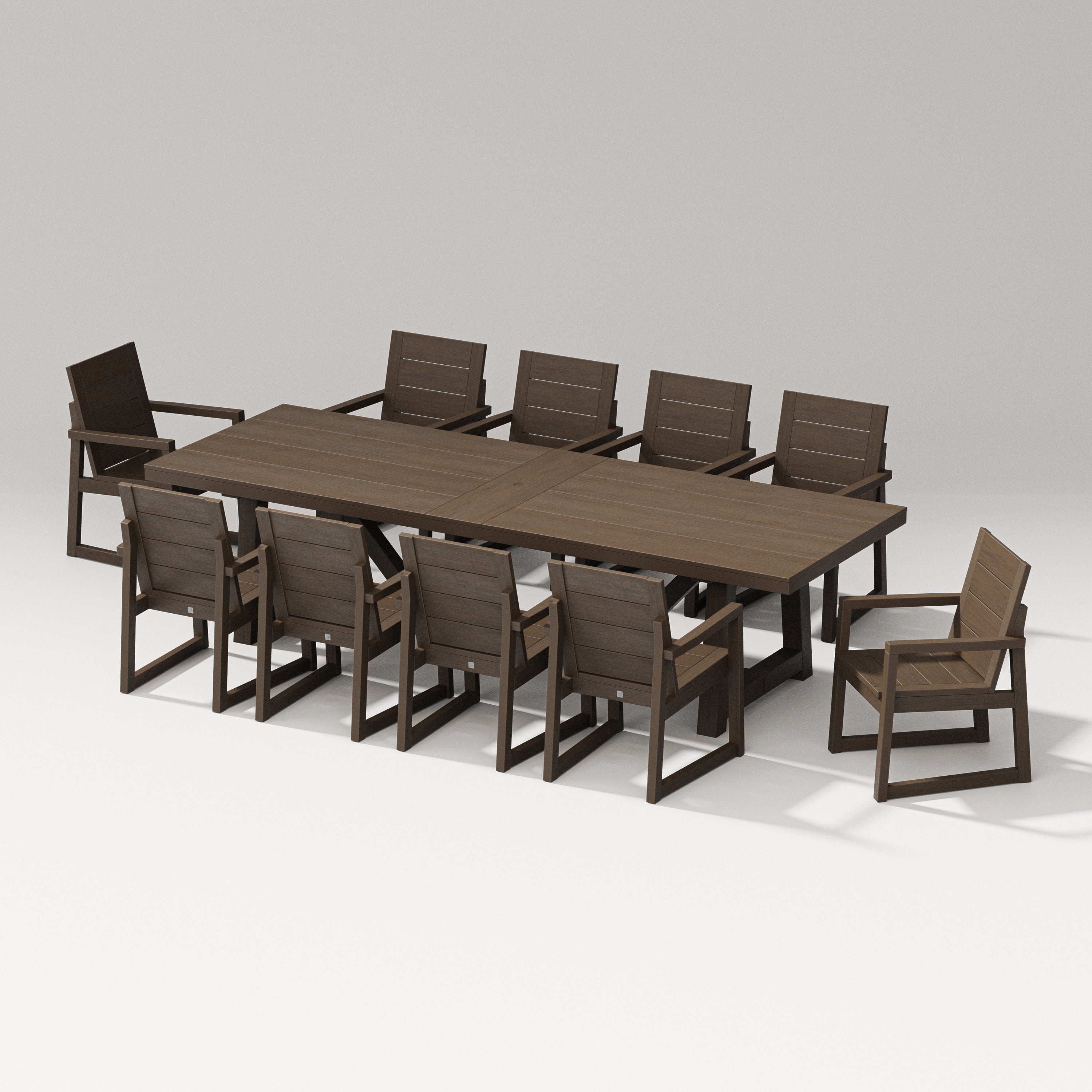 Elevate 11-Piece A-Frame Table Dining Set in Kona