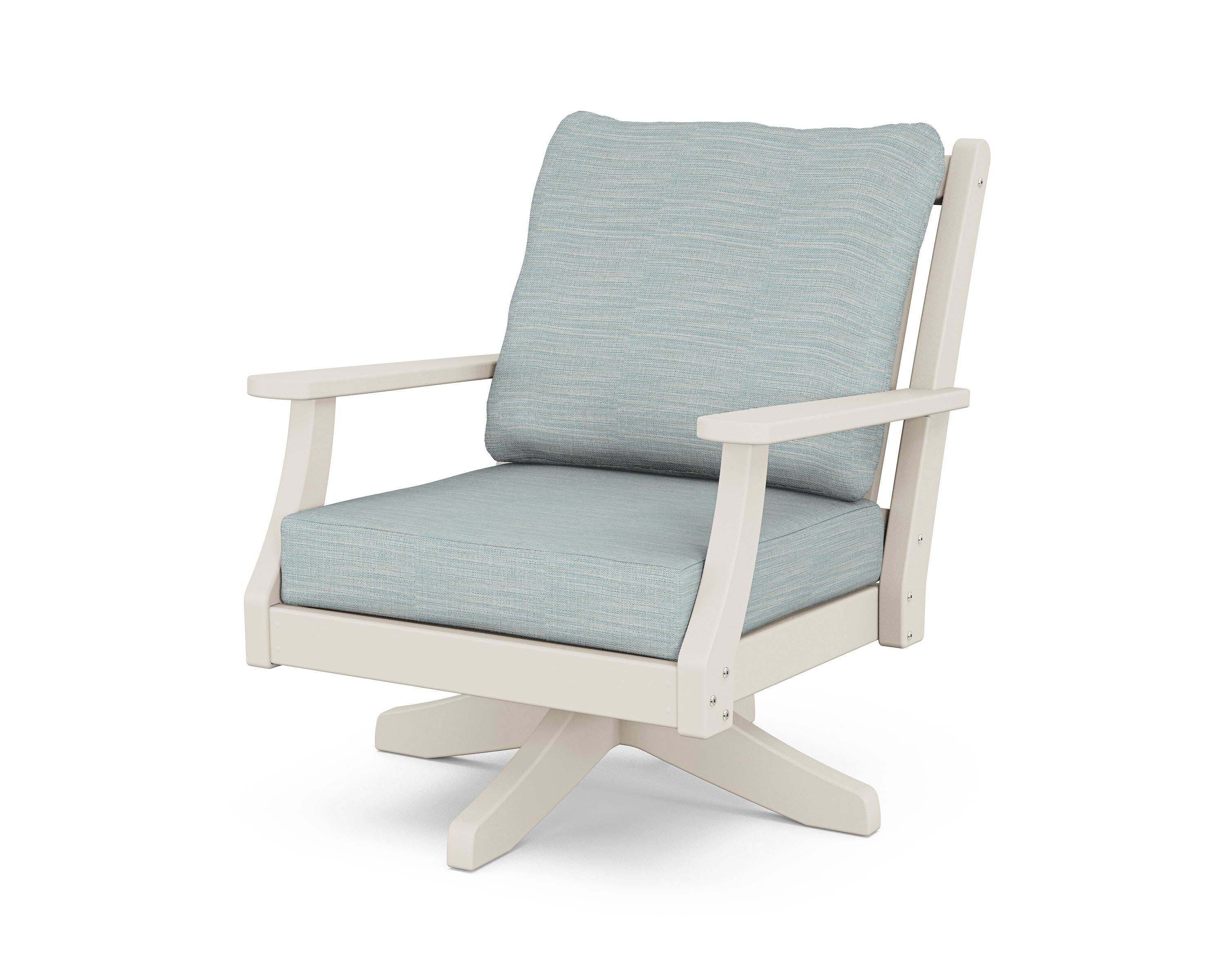 Wovendale Deep Seating Swivel Chair in Sand / Soothe Mist