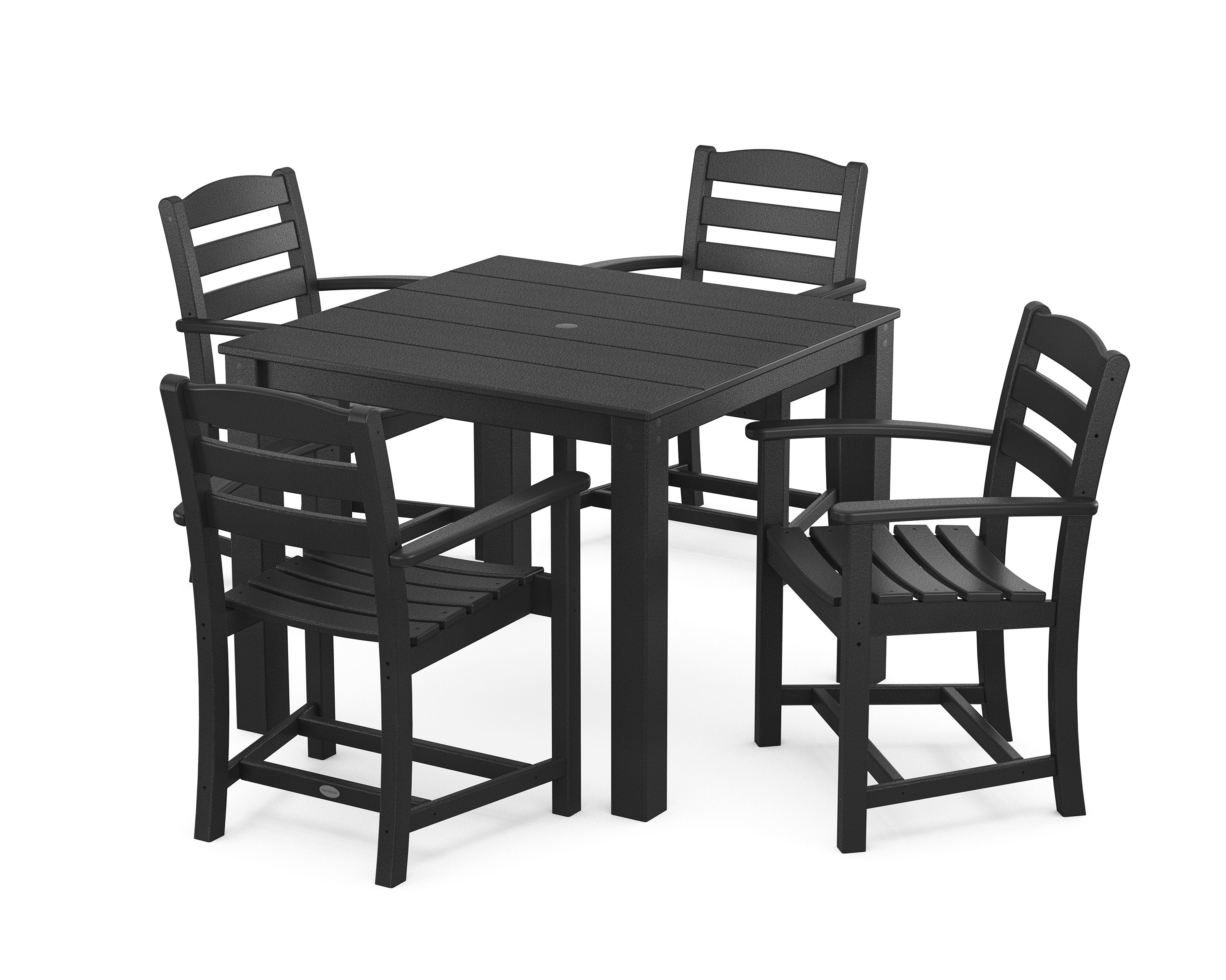 La Casa Cafe' 5-Piece Parsons Dining Set in Black