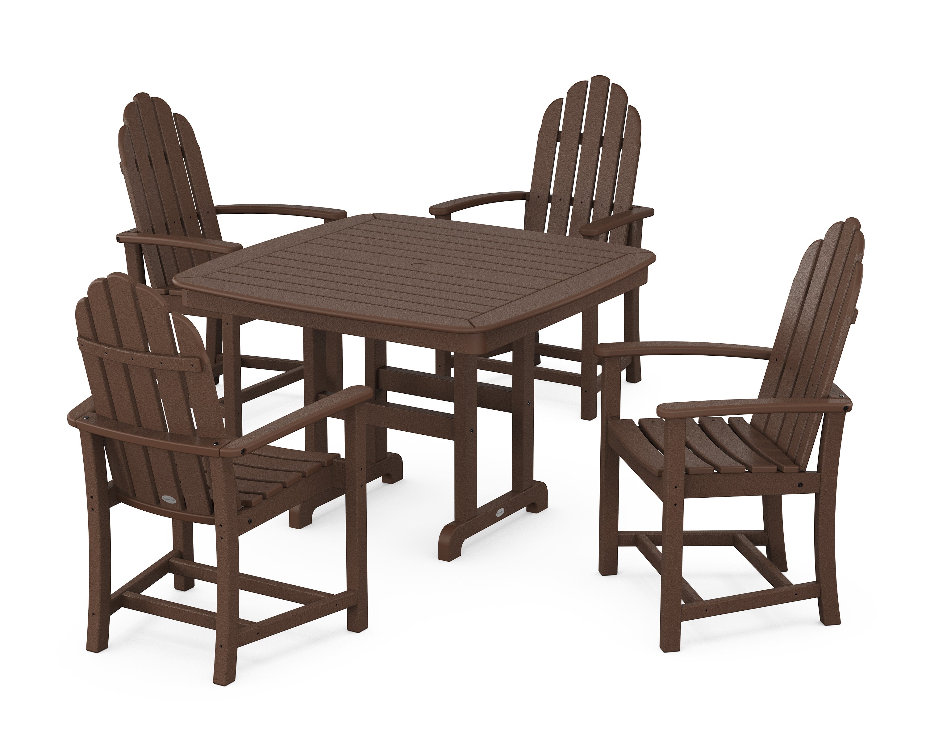 Classic Adirondack 5-Piece Dining Set with Trestle Legs in Mahogany