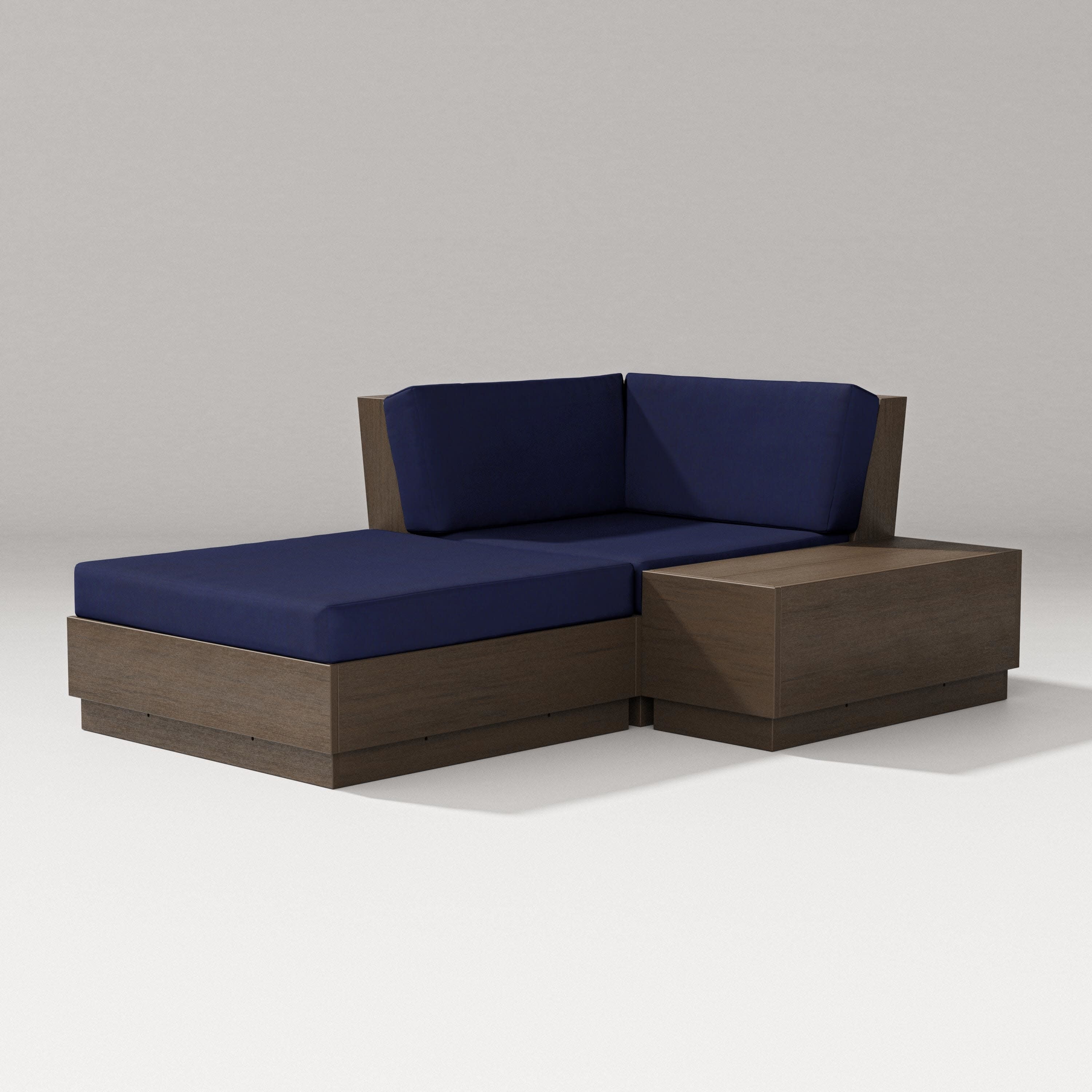Elevate Corner Chaise in Kona / Navy