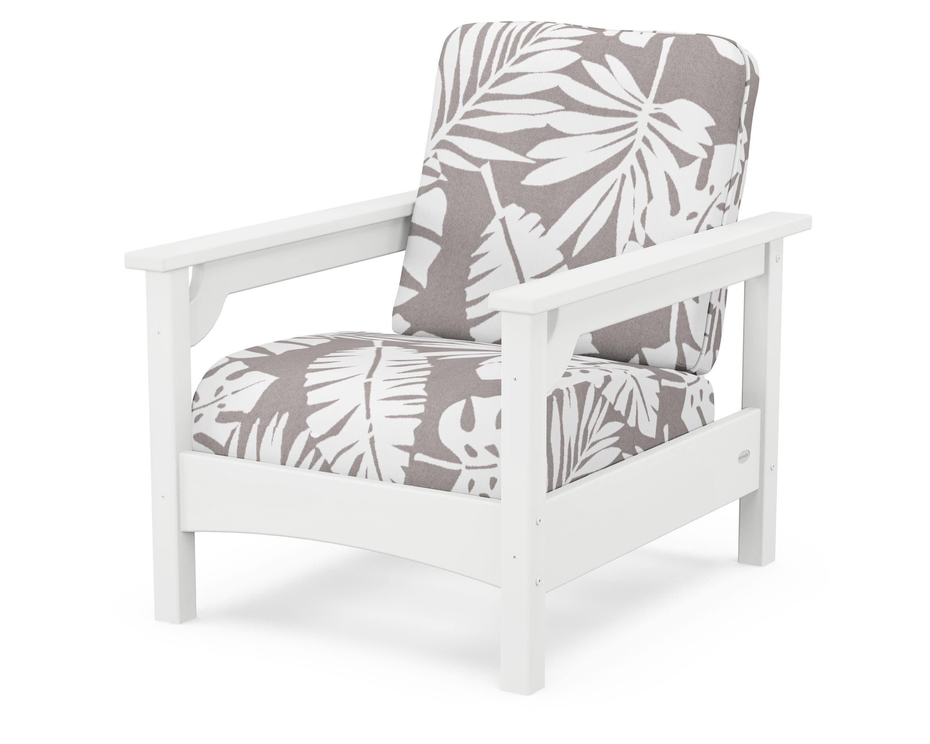 Club Chair in White / Leaf Grey Mist