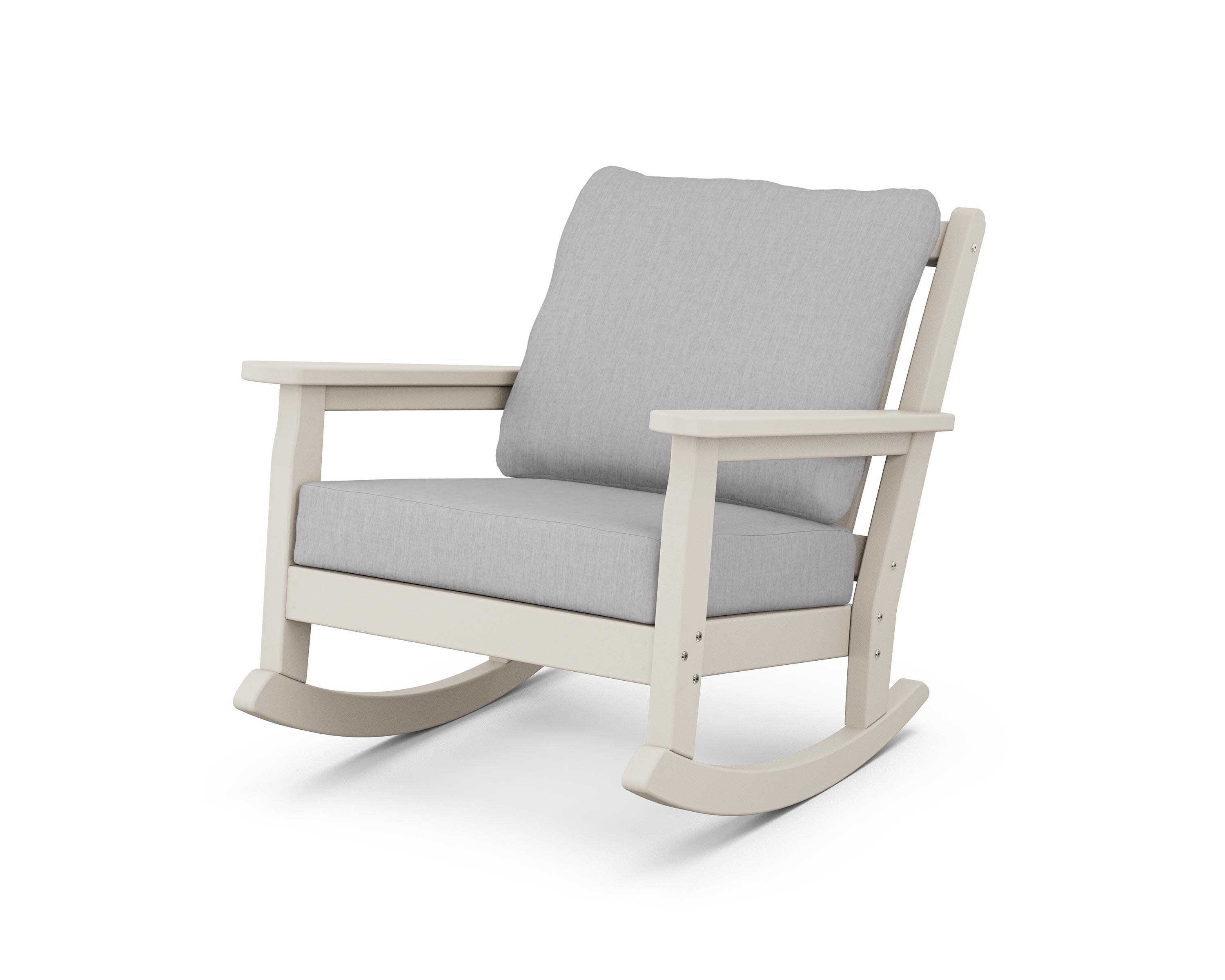 Chippendale Deep Seating Rocking Chair in Sand / Granite