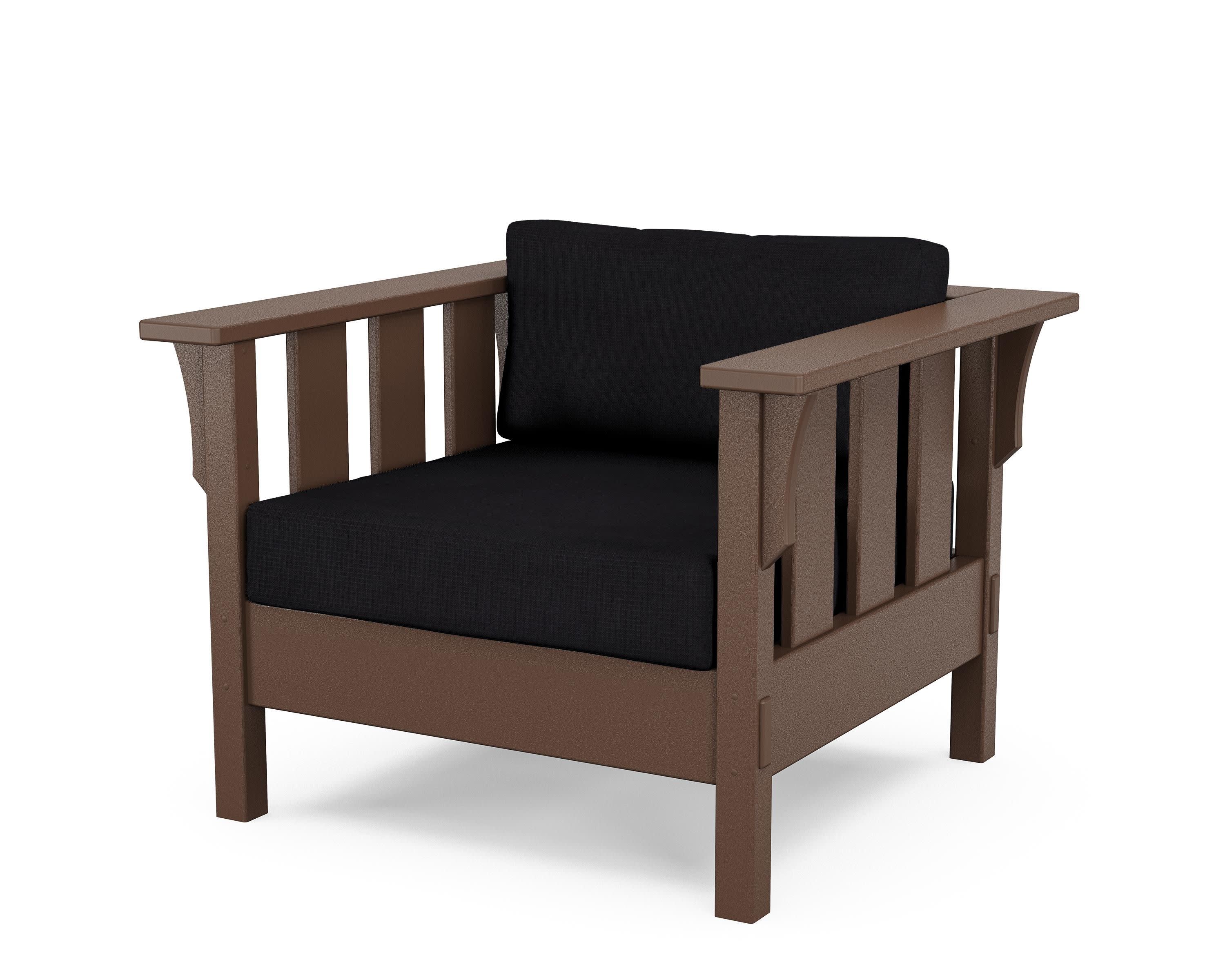 Acadia Deep Seating Chair in Mahogany / Midnight Linen