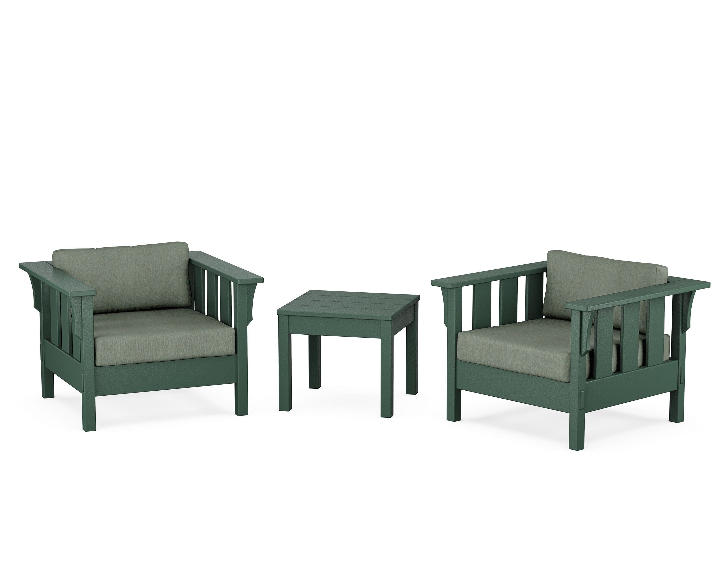 Acadia 3-Piece Deep Seating Set in Green / Cast Sage