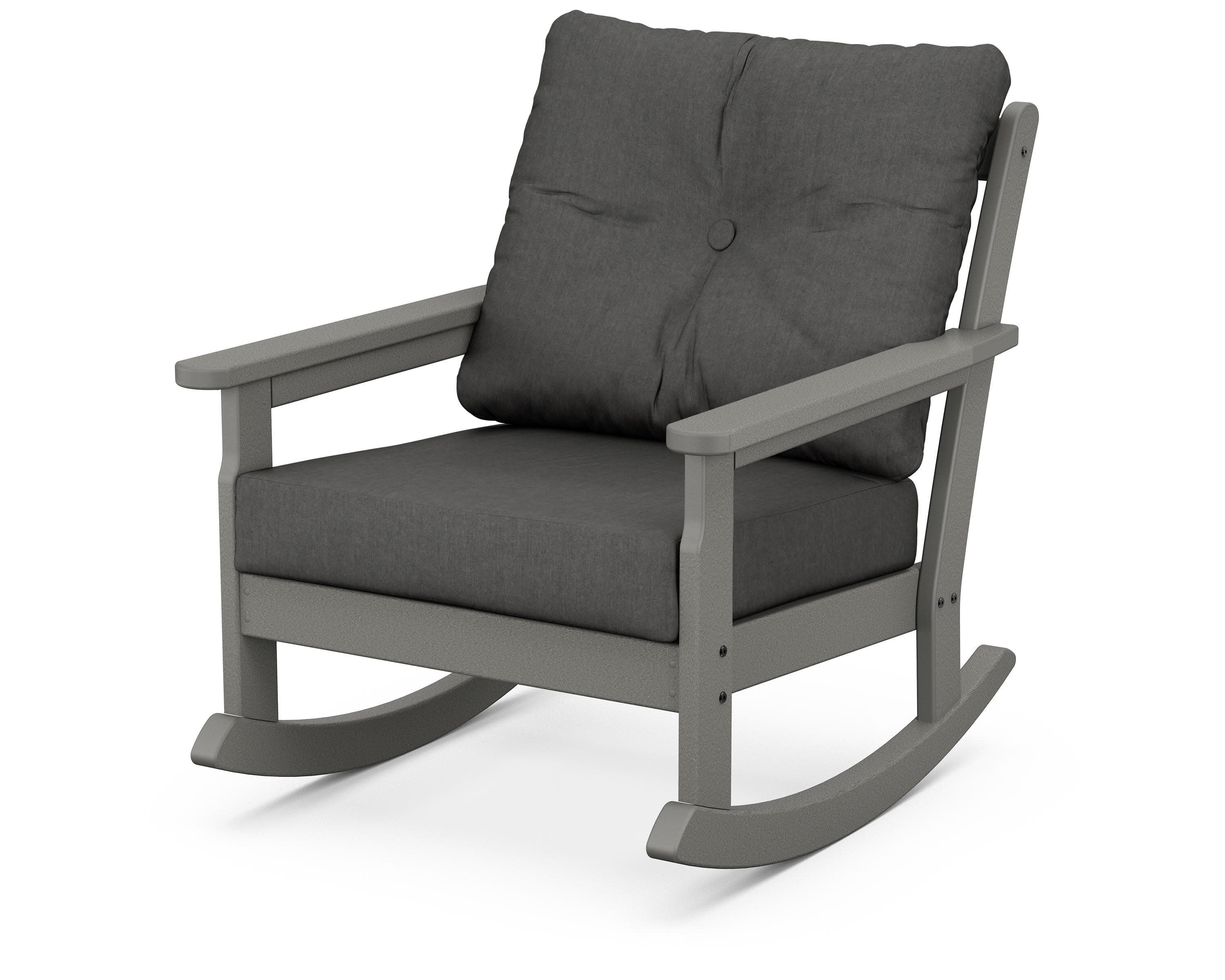 Vineyard Deep Seating Rocking Chair in Slate Grey / Spectrum Carbon