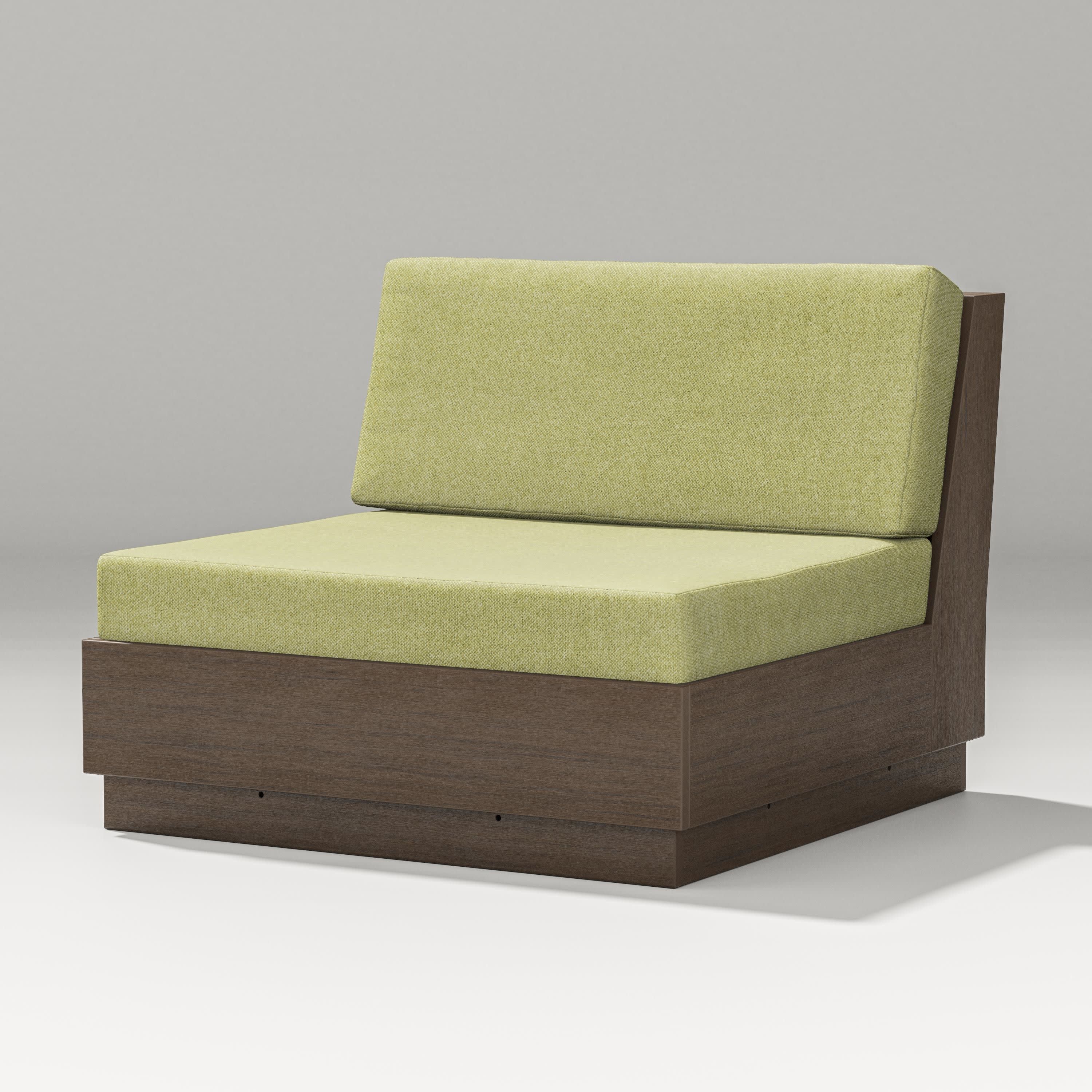 Elevate Modular Armless Chair in Kona / Chartreuse Boucle