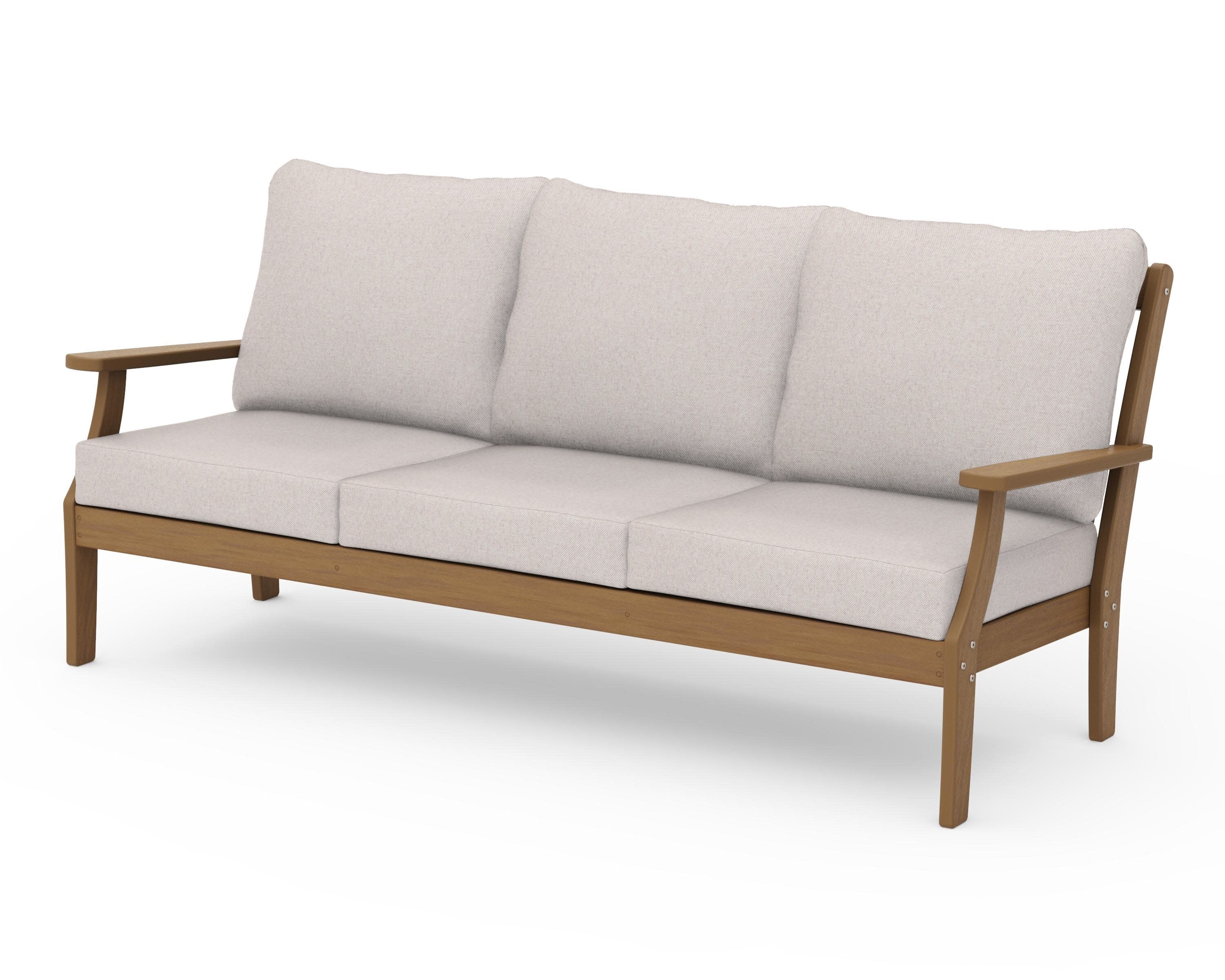 Braxton Deep Seating Sofa in Natural / Dune Burlap
