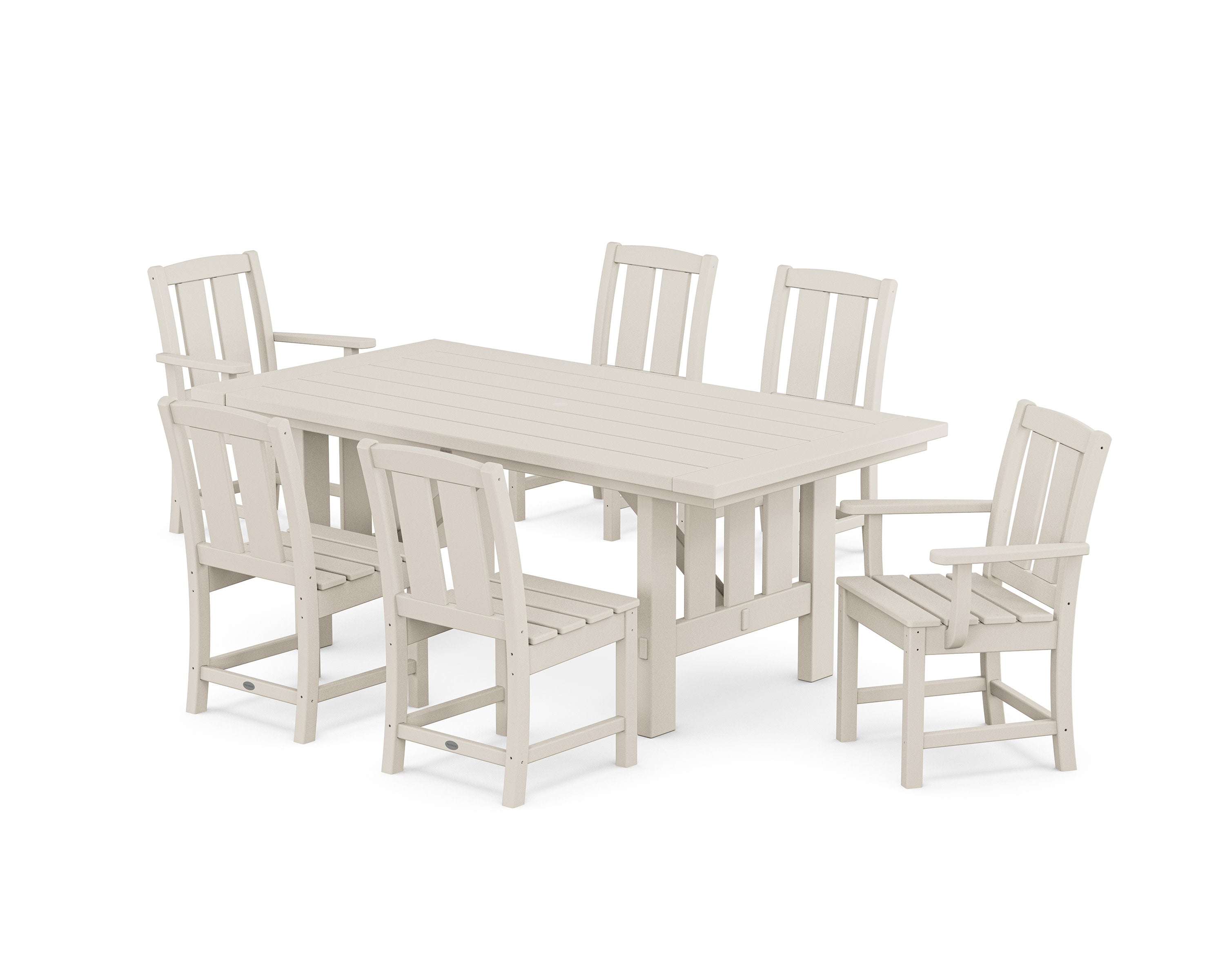 Mission 7-Piece Dining Set with Mission Table in Sand