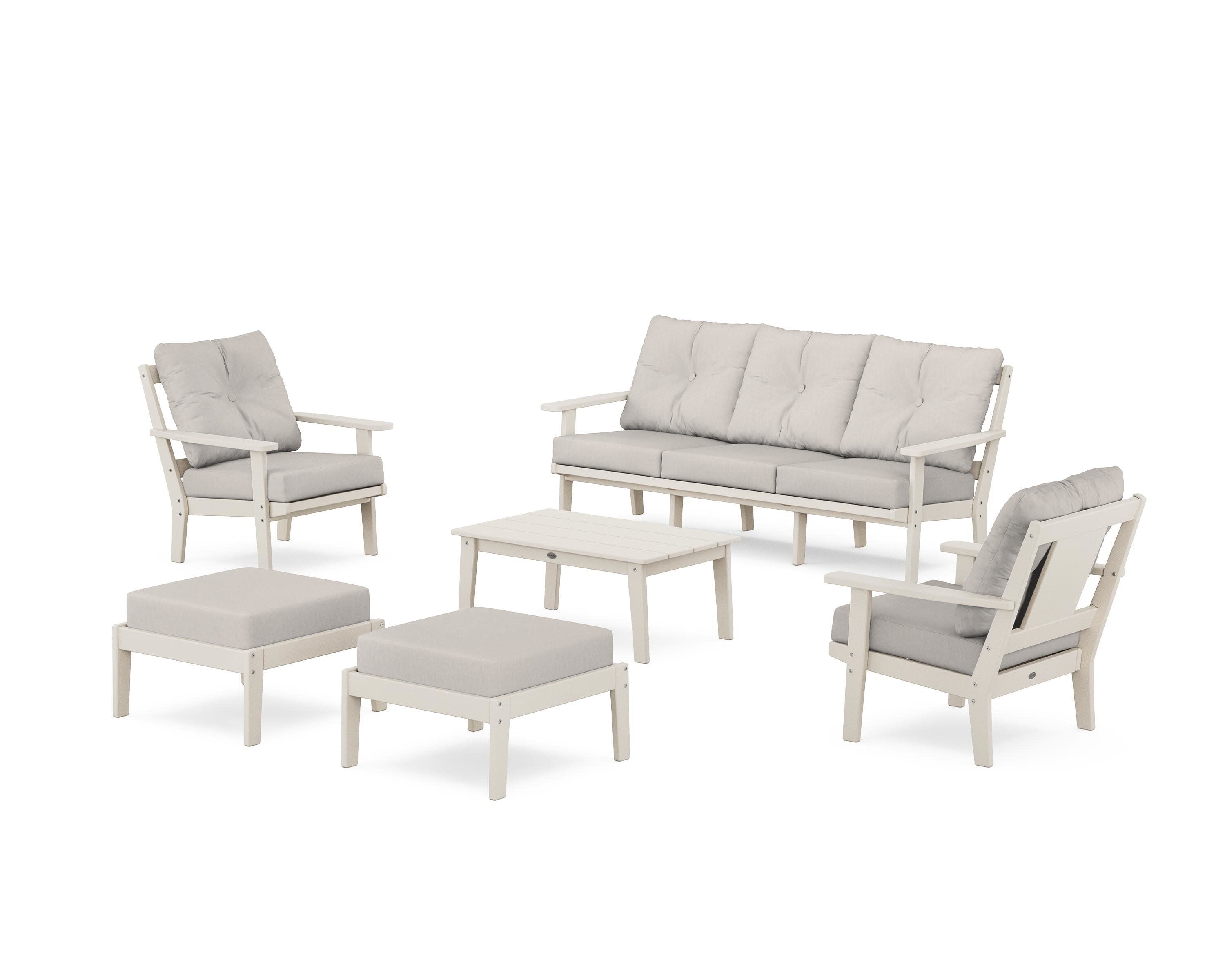 Prairie 6-Piece Lounge Sofa Set in Sand / Cast Ash