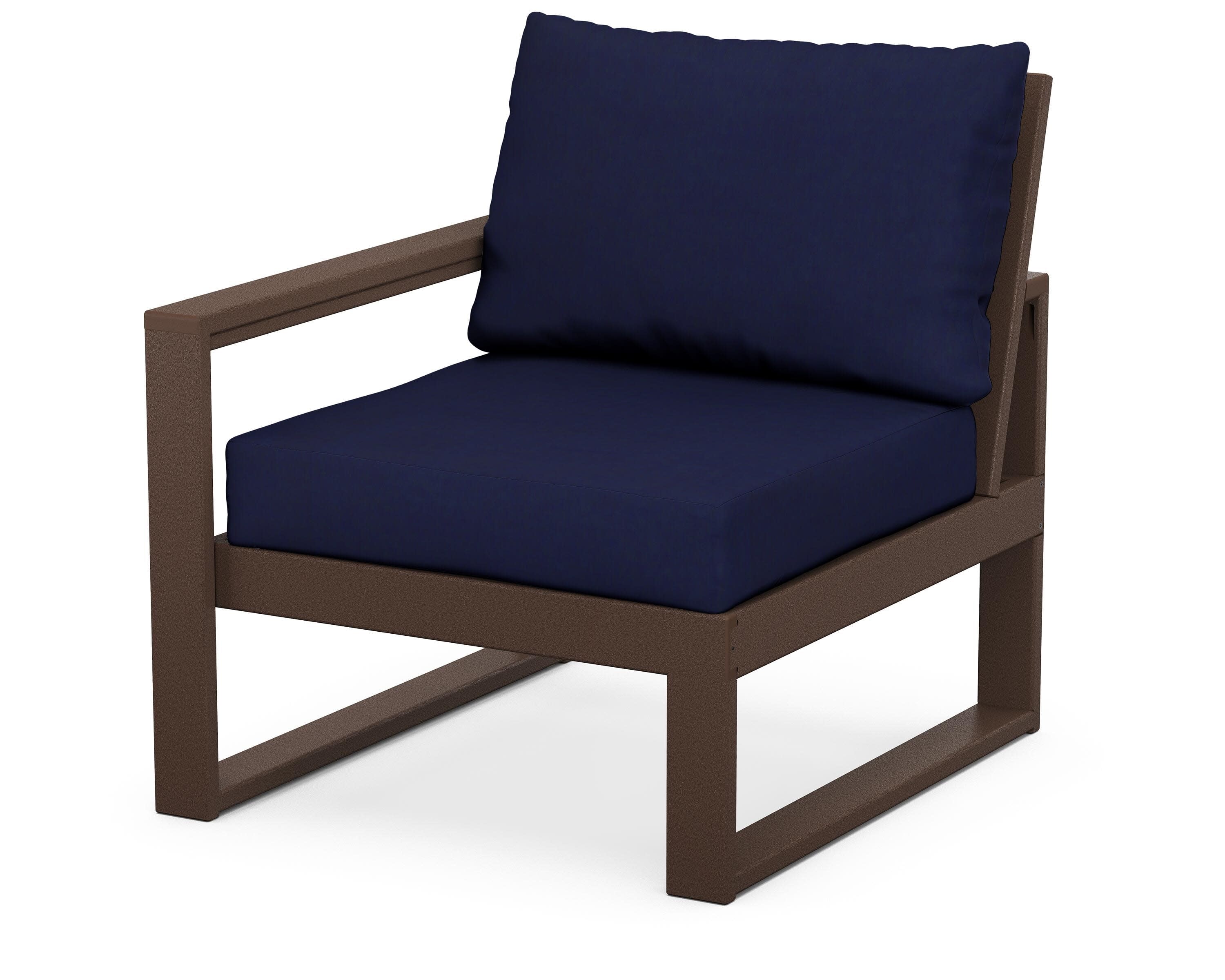 EDGE Modular Left Arm Chair in Mahogany / Navy
