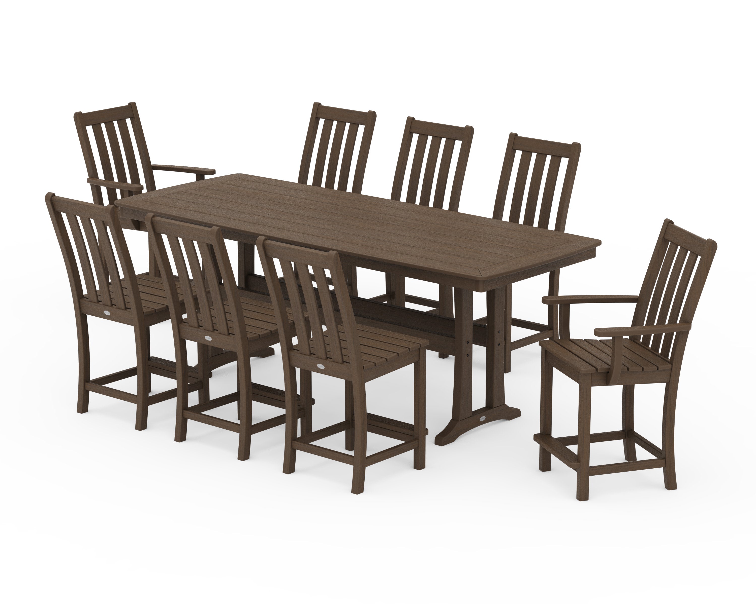 Vineyard 9-Piece Counter Set with Trestle Legs in Kona