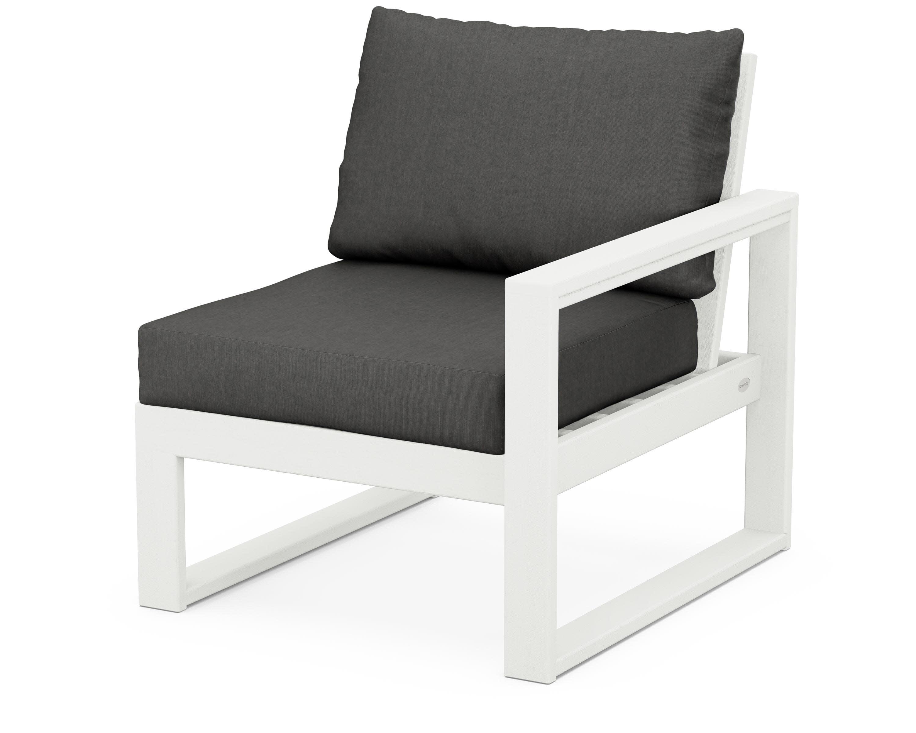 EDGE Modular Right Arm Chair in Vintage White / Spectrum Carbon