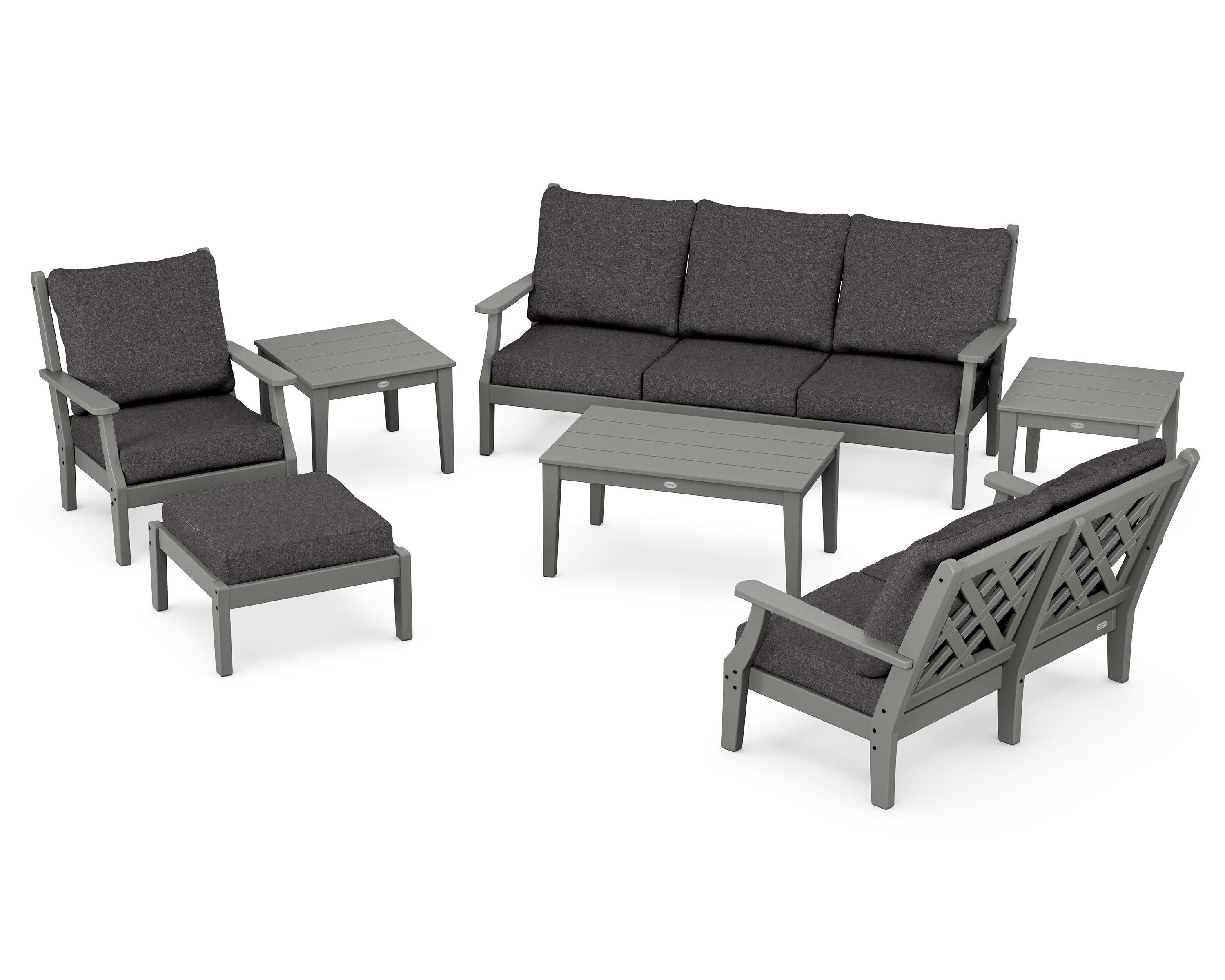 Wovendale 7-Piece Deep Seating Set in Slate Grey / Ash Charcoal