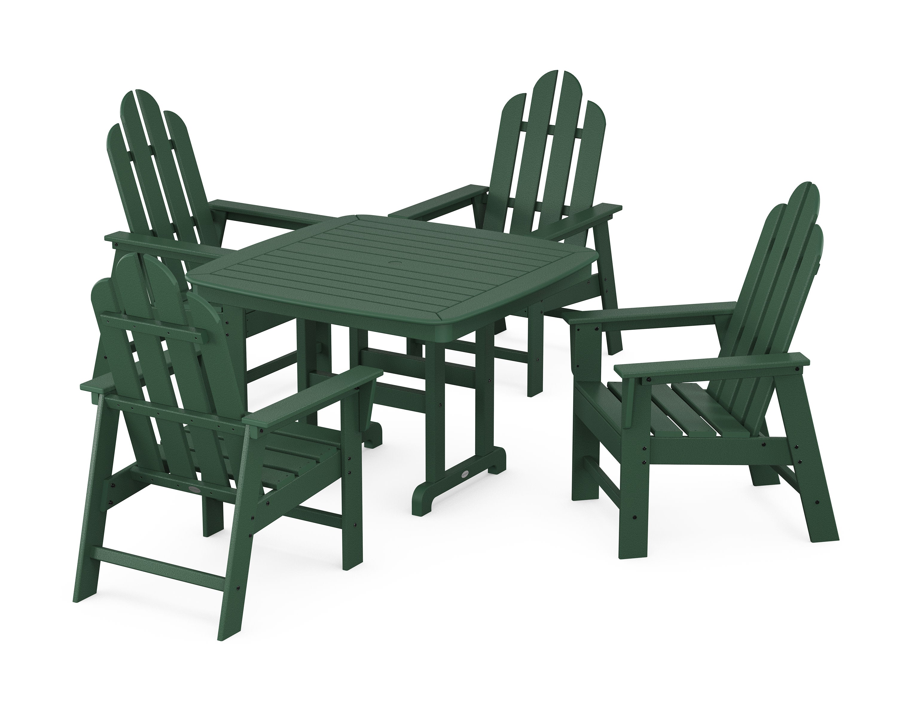 Long Island 5-Piece Dining Set with Trestle Legs in Green
