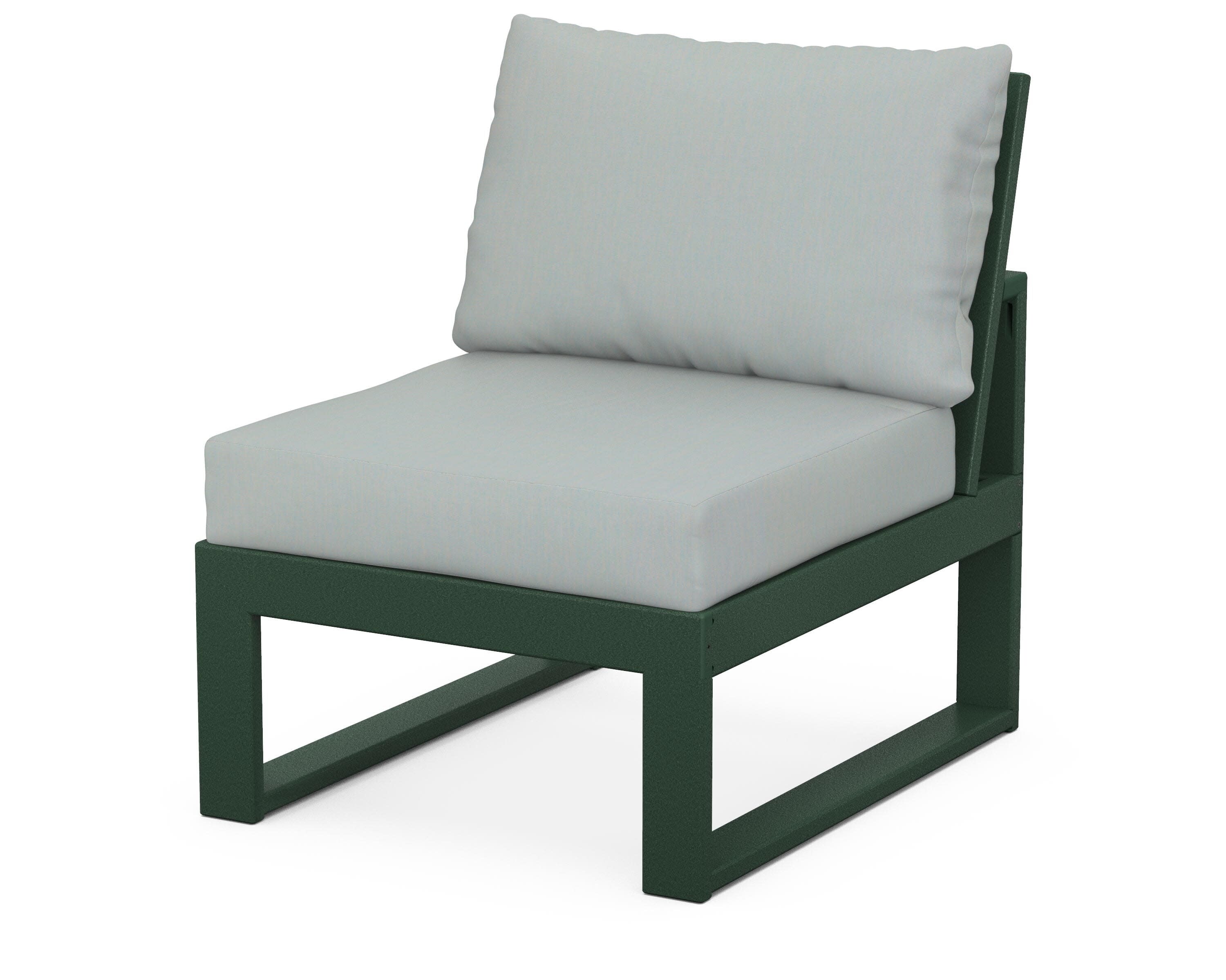 Modular Armless Chair in Green / Spa
