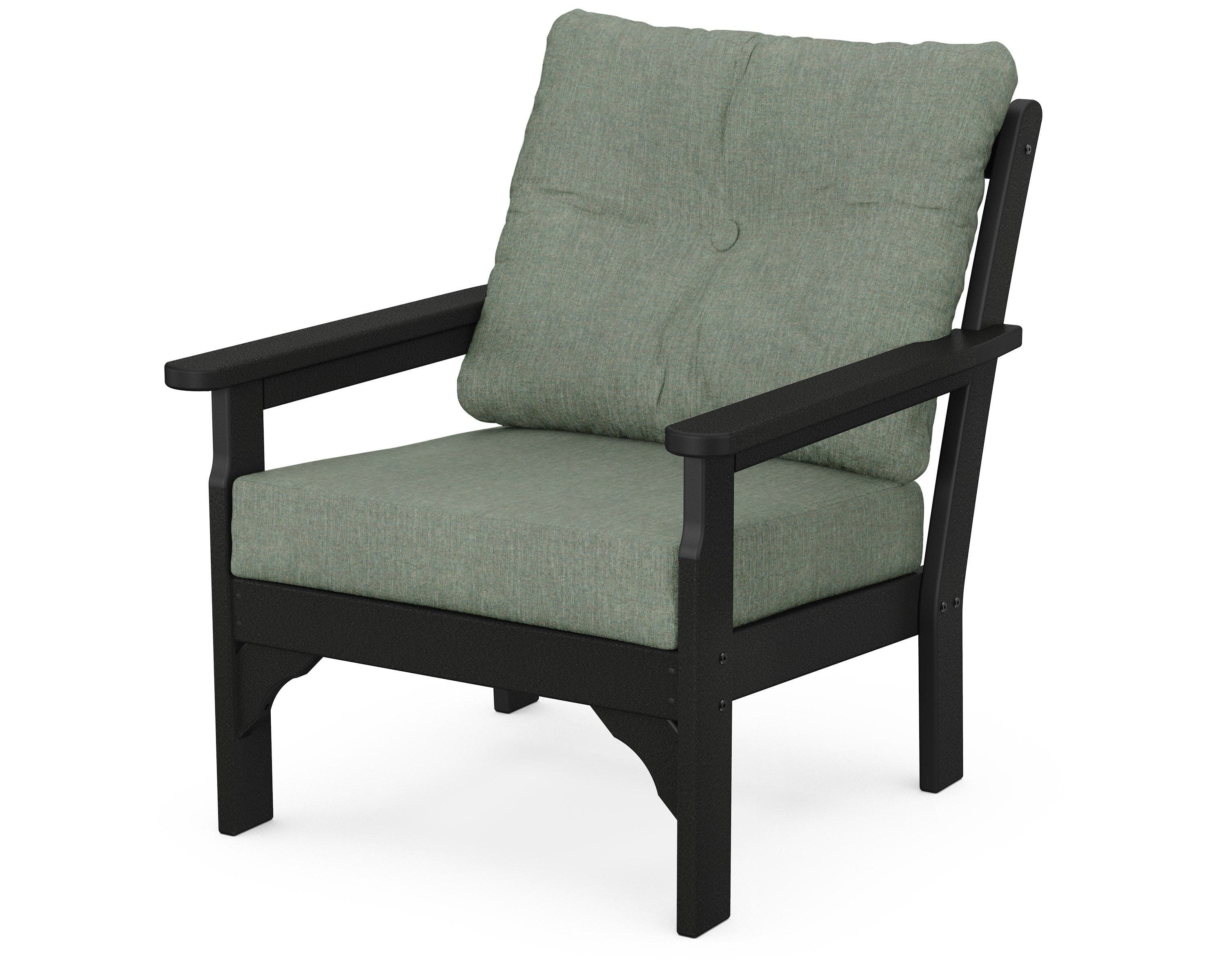 Vineyard Deep Seating Chair in Black / Cast Sage