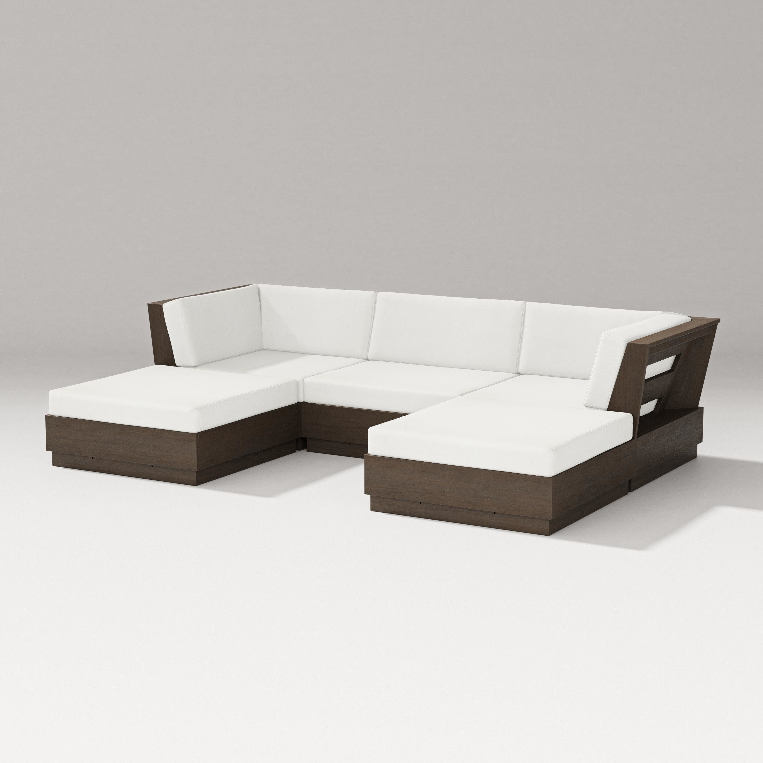 Elevate Double Chaise Sectional in Kona / Natural Linen