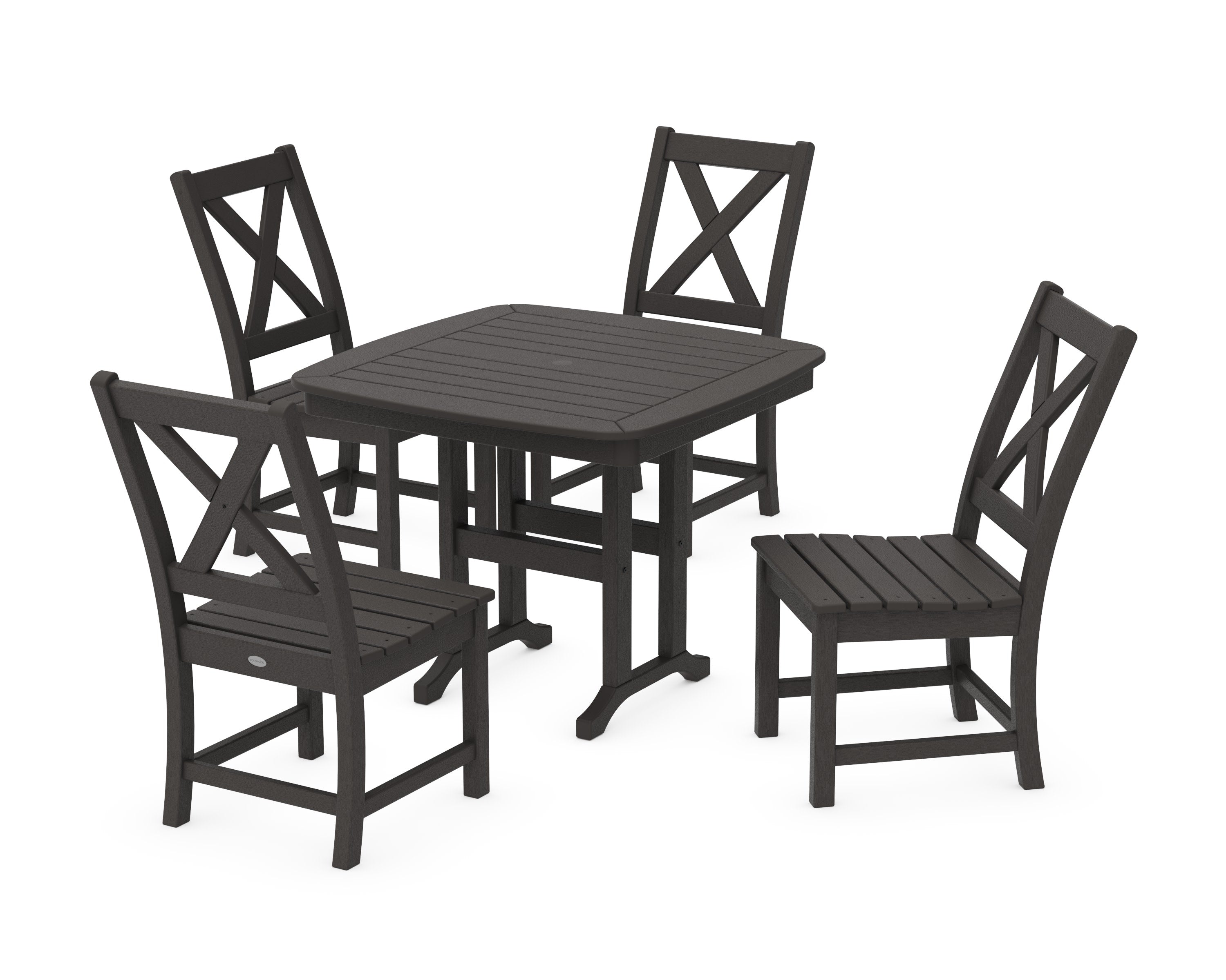 Braxton Side Chair 5-Piece Dining Set in Vintage Coffee