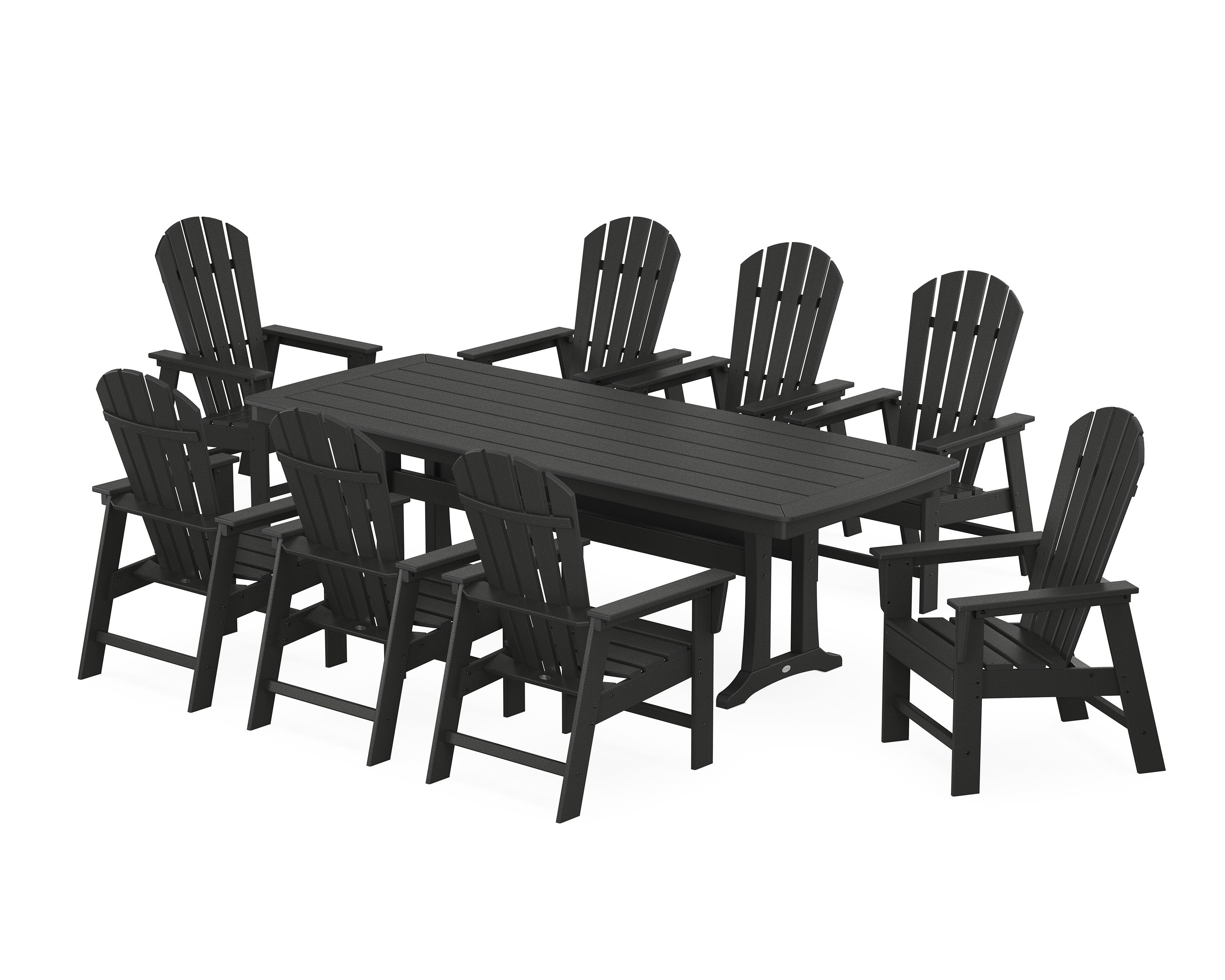 South Beach 9-Piece Dining Set with Trestle Legs in Black