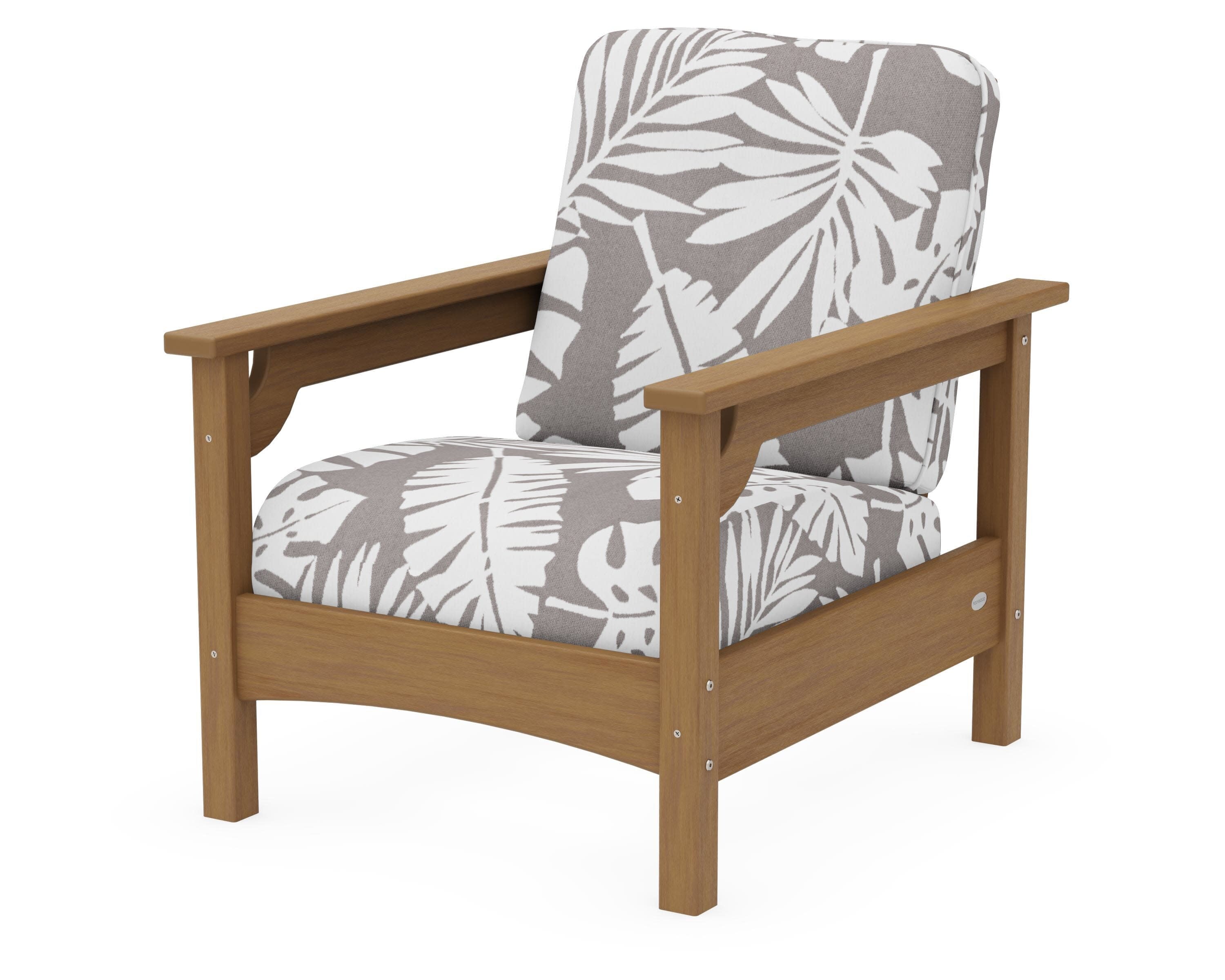 Club Chair in Natural / Leaf Grey Mist