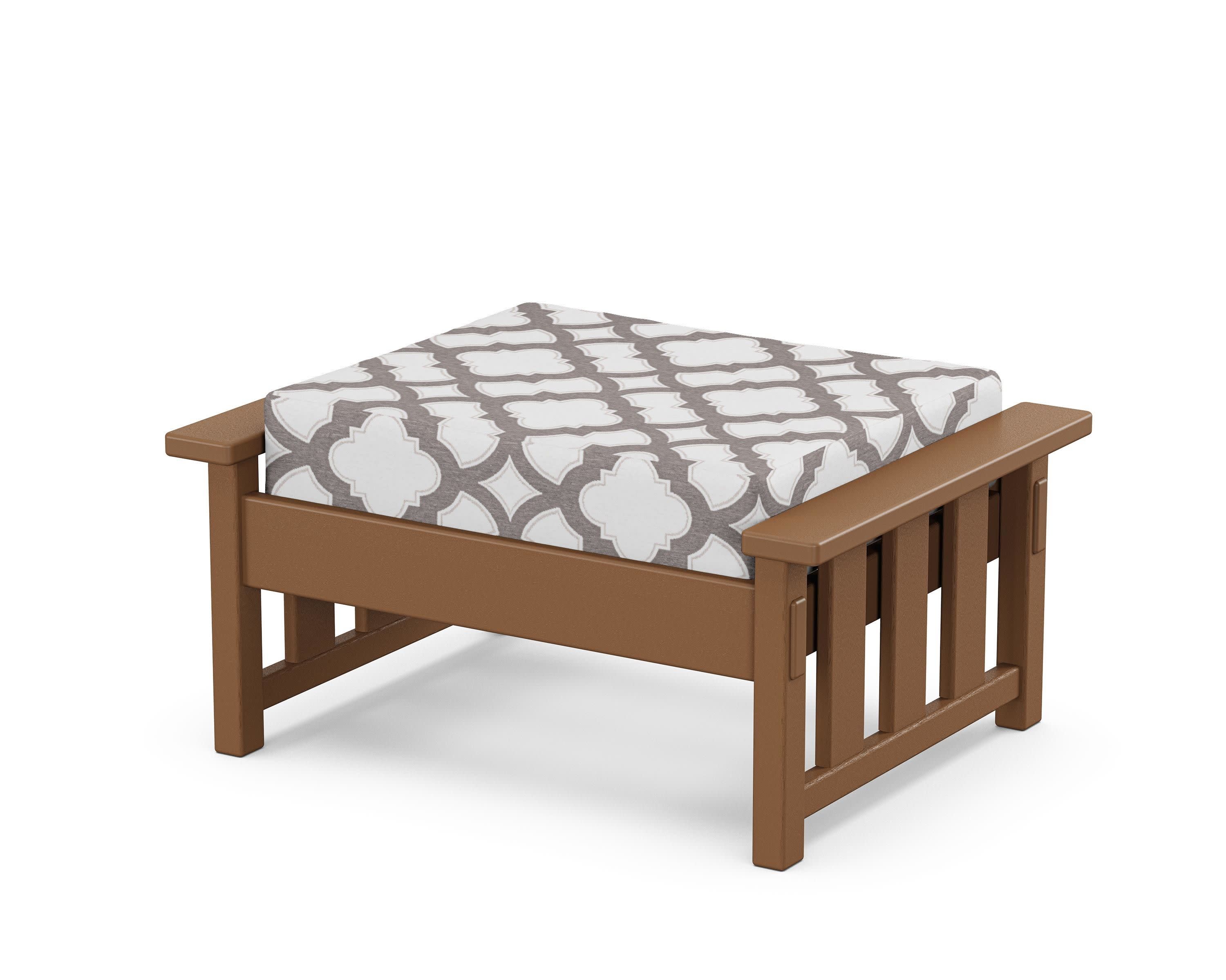 Acadia Deep Seating Ottoman in Teak / Trellis Grey Mist