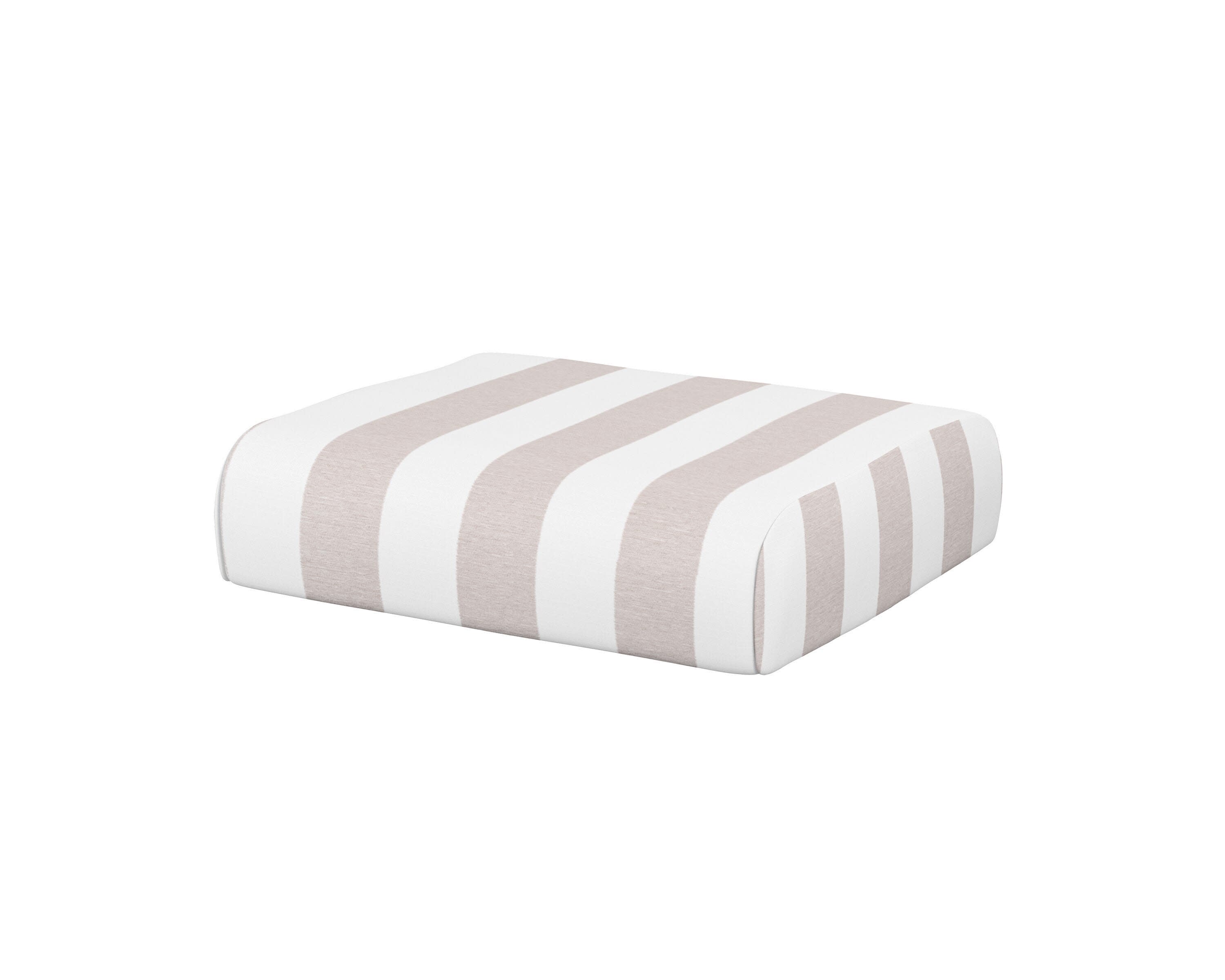 Club Ottoman Cushion in Cabana Stripe Dune Burlap