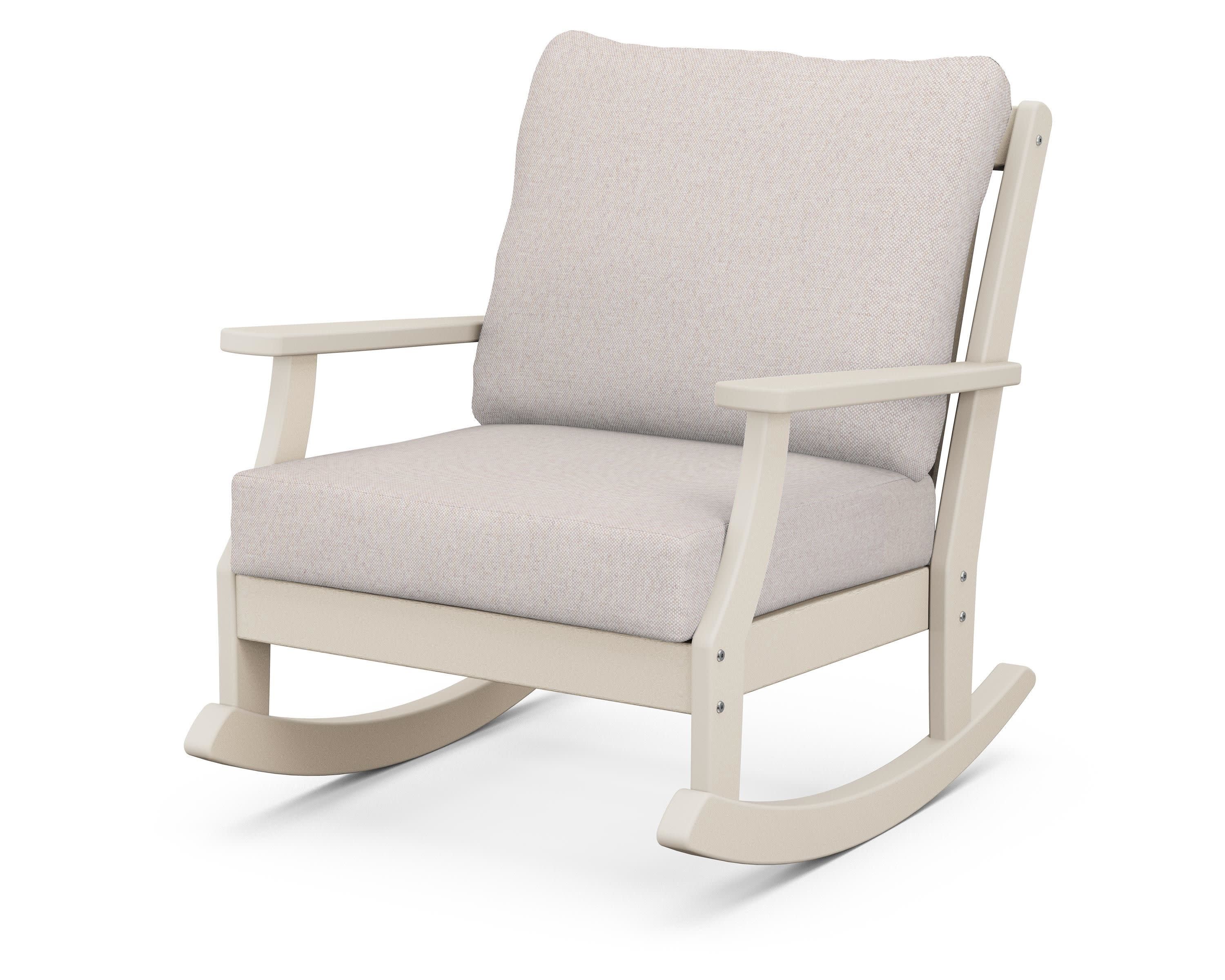 Braxton Deep Seating Rocking Chair in Sand / Dune Burlap