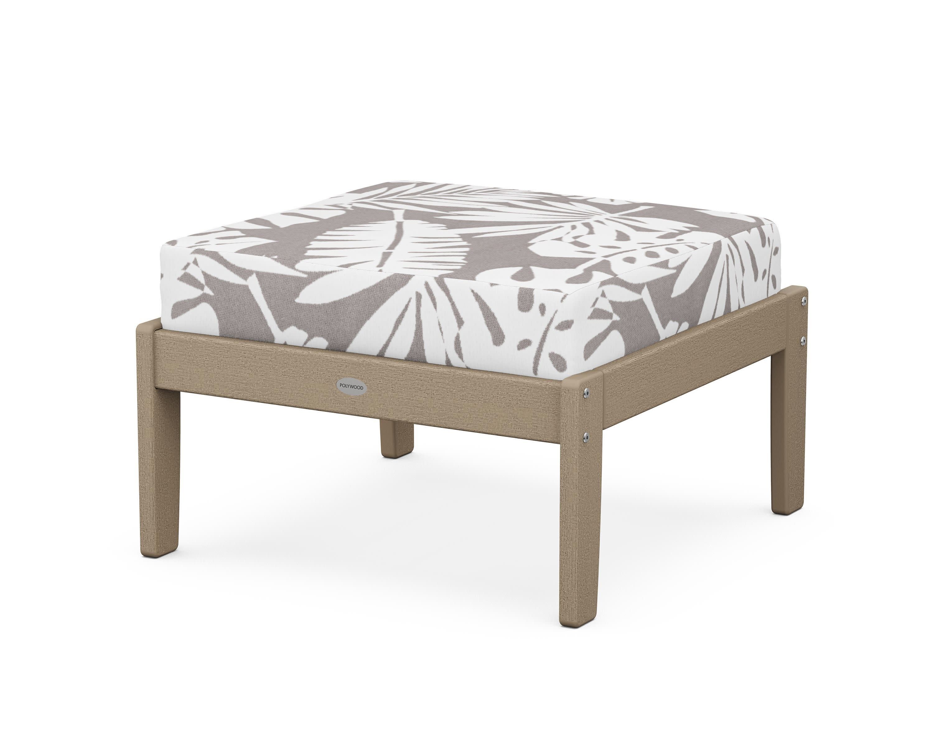 Braxton Deep Seating Ottoman in Vintage Sahara / Leaf Grey Mist