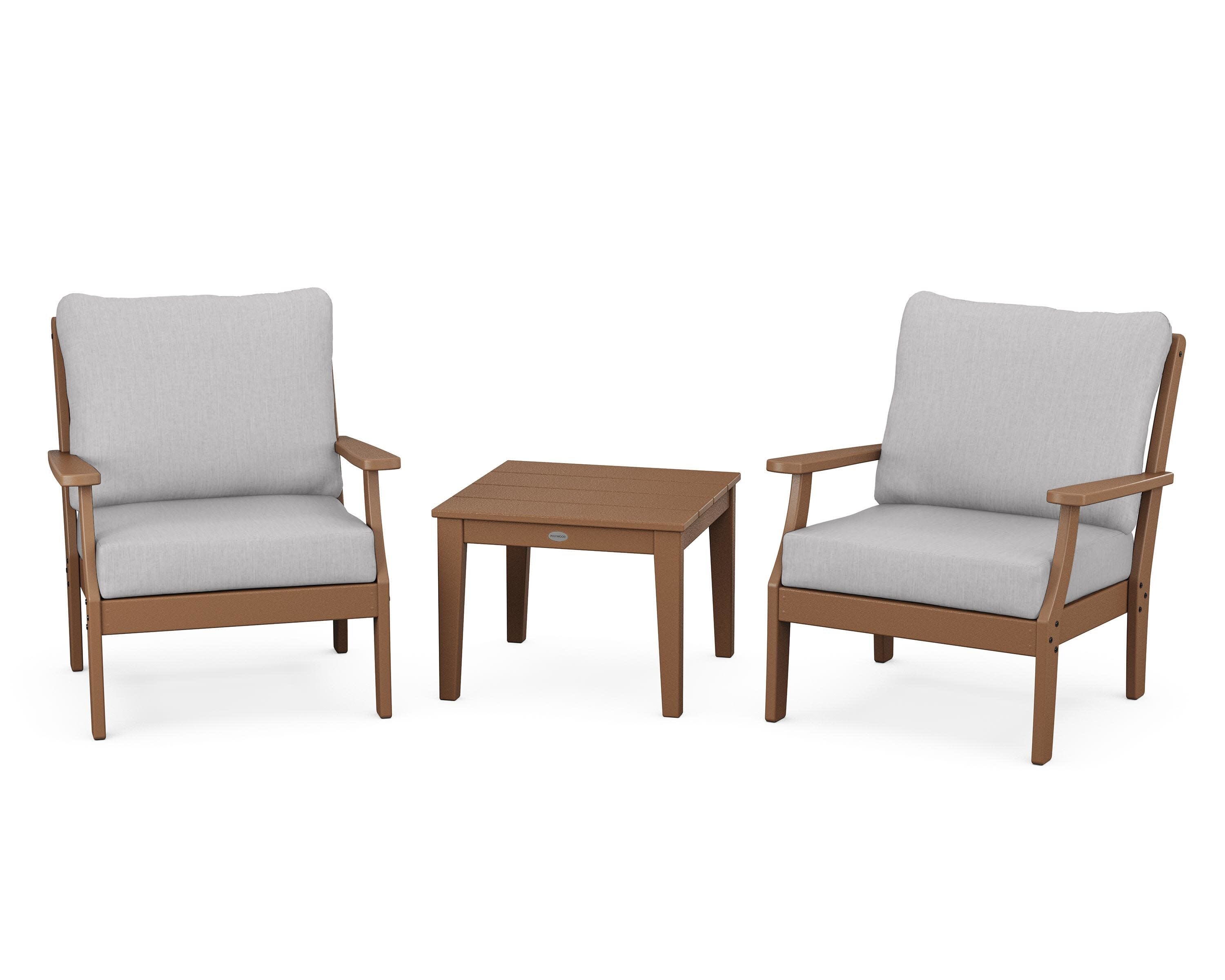 Braxton 3-Piece Deep Seating Set in Teak / Granite