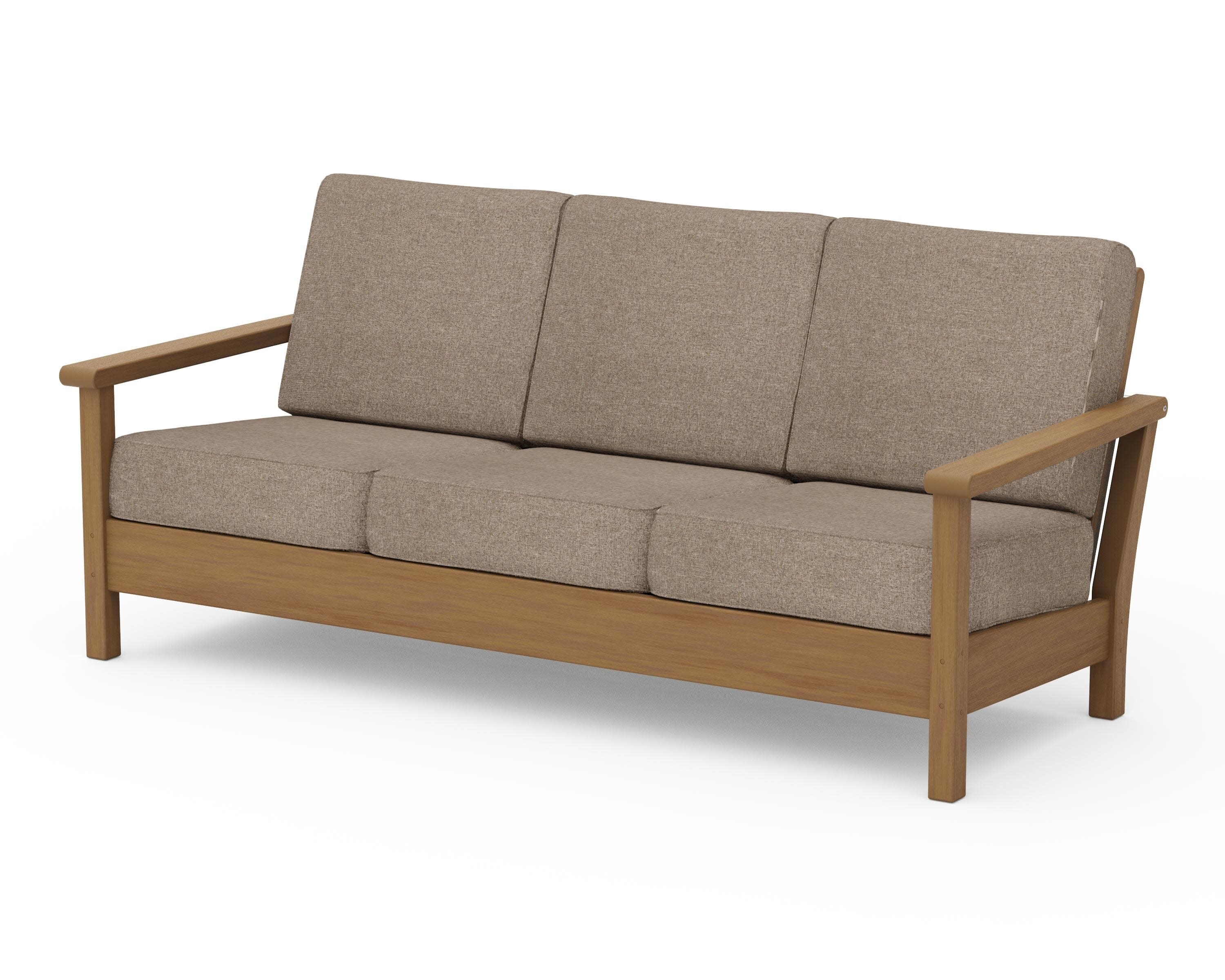 Harbour Deep Seating Sofa in Natural / Spiced Burlap