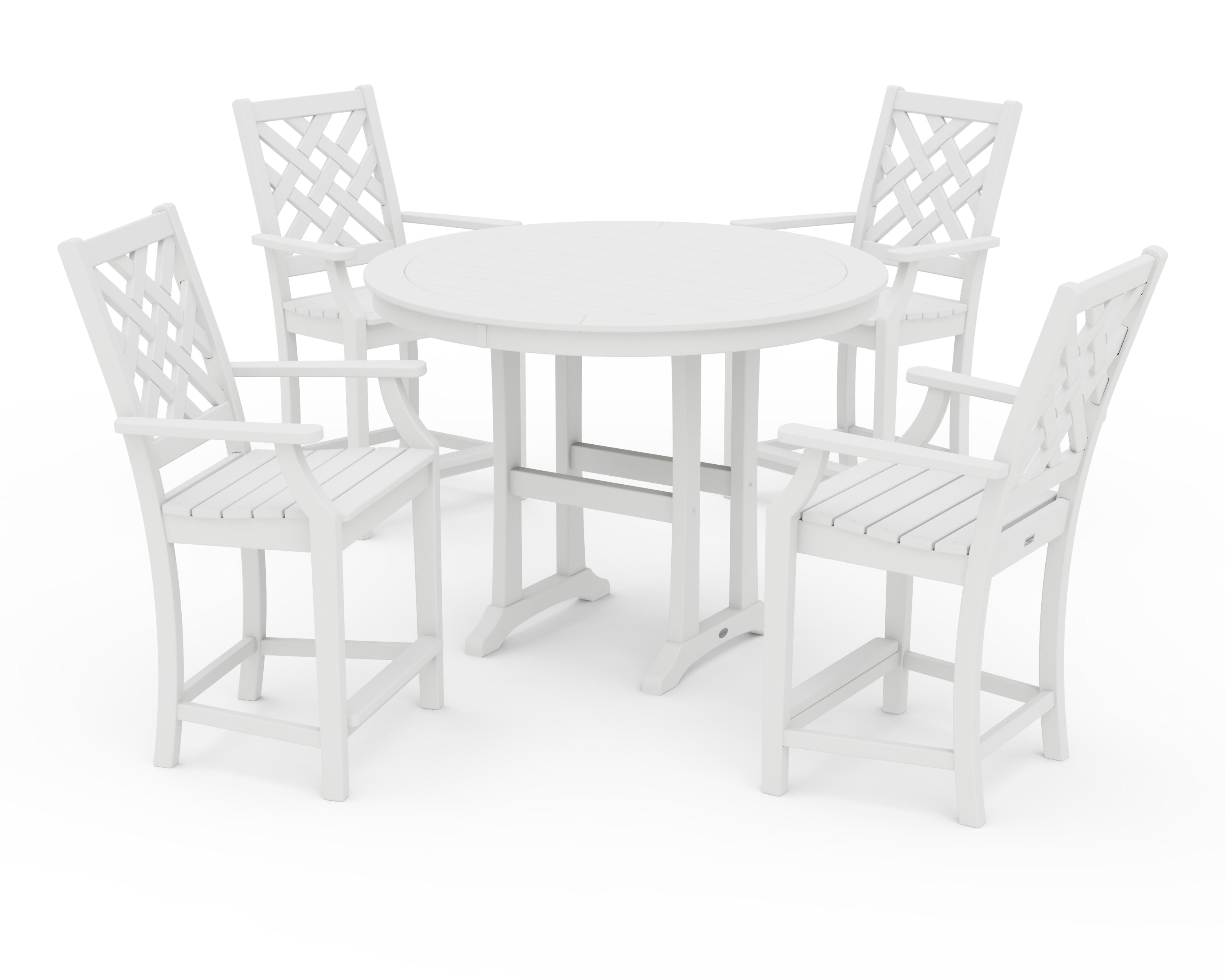 Wovendale 5-Piece Round Counter Set in White