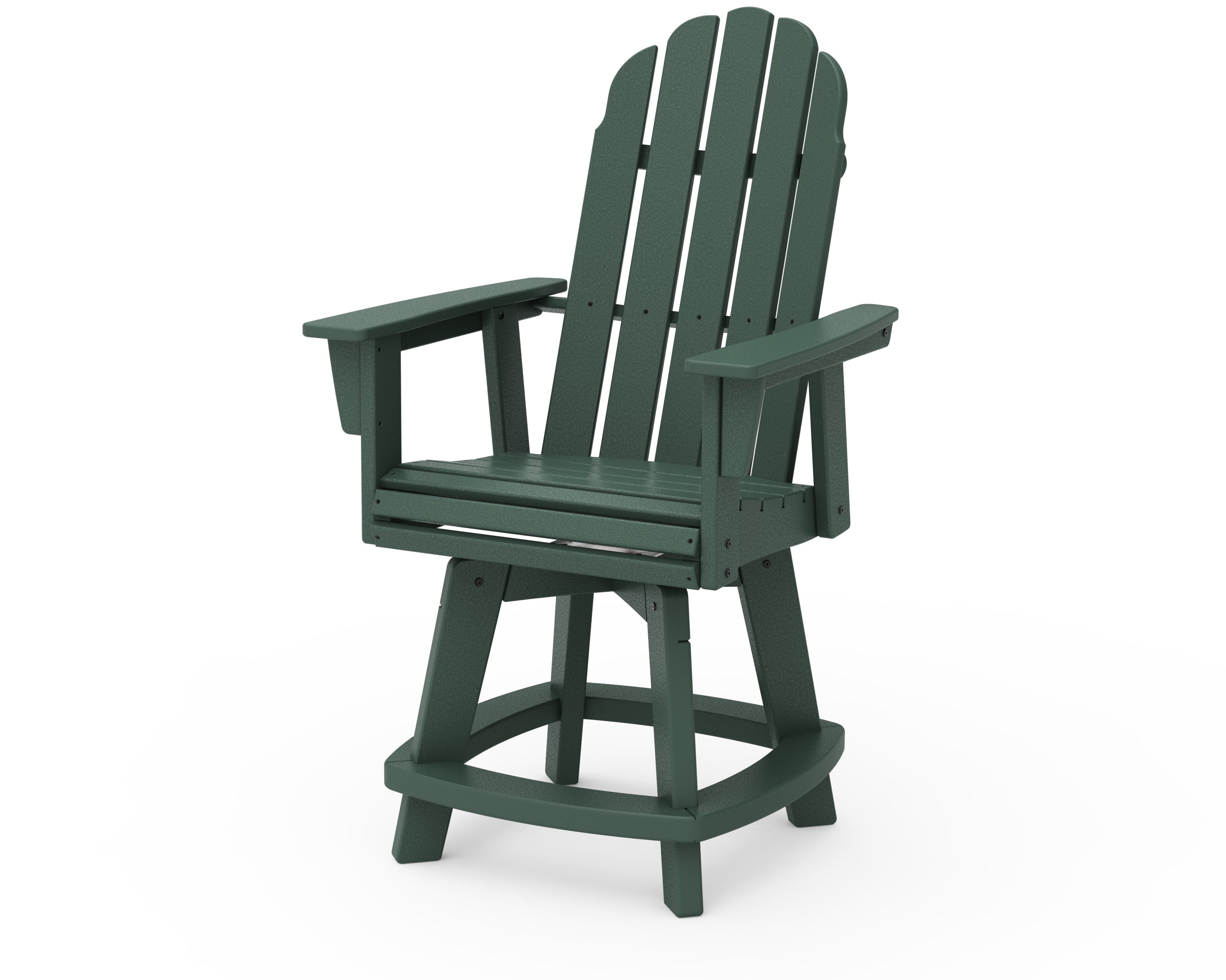 Vineyard Curveback Adirondack Swivel Counter Chair in Green