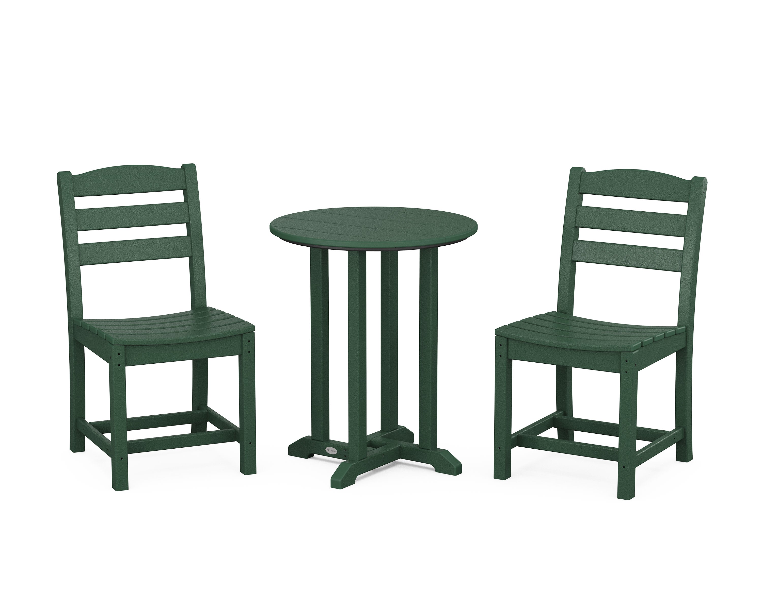 La Casa Caf Side Chair 3-Piece Round Bistro Dining Set in Green
