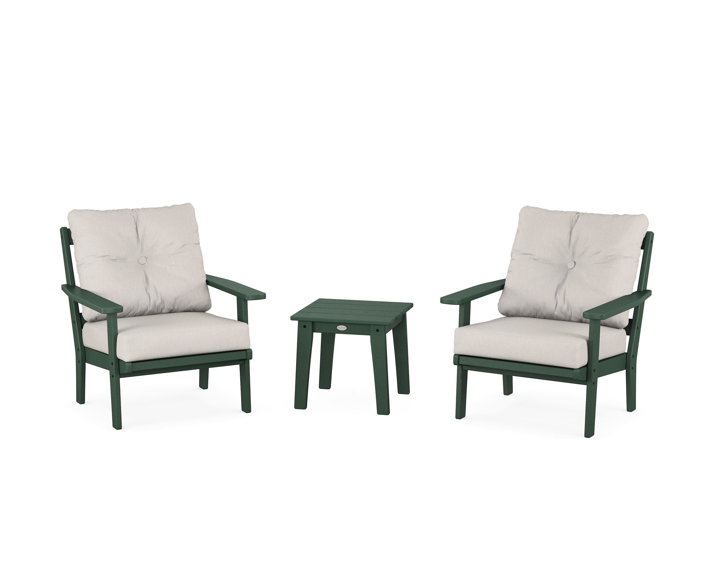 Oxford 3-Piece Deep Seating Set in Green / Cast Ash