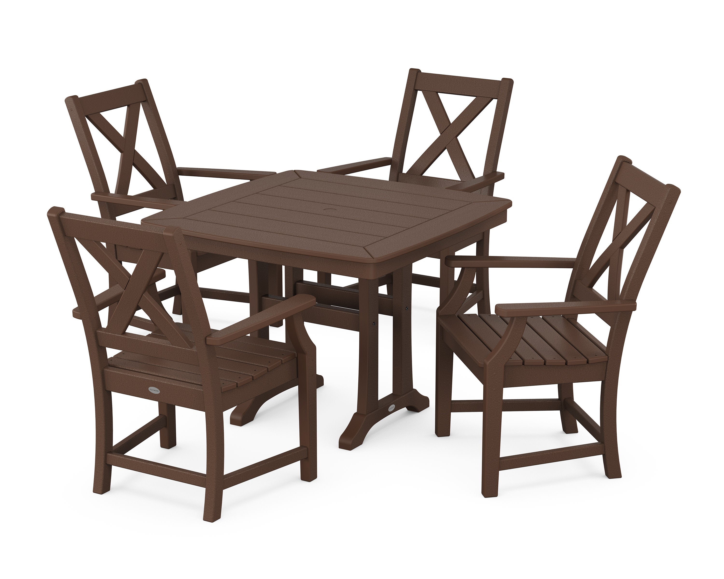 Braxton 5-Piece Dining Set with Trestle Legs in Mahogany