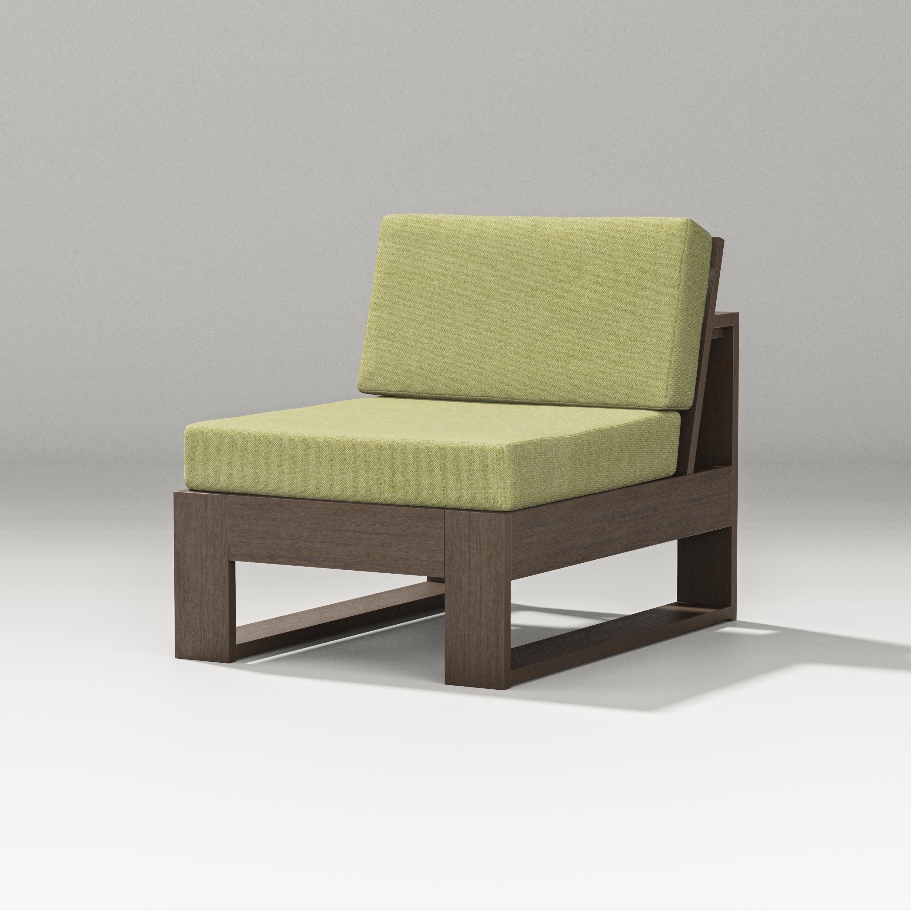 Latitude Modular Armless Chair in Kona / Chartreuse Boucle
