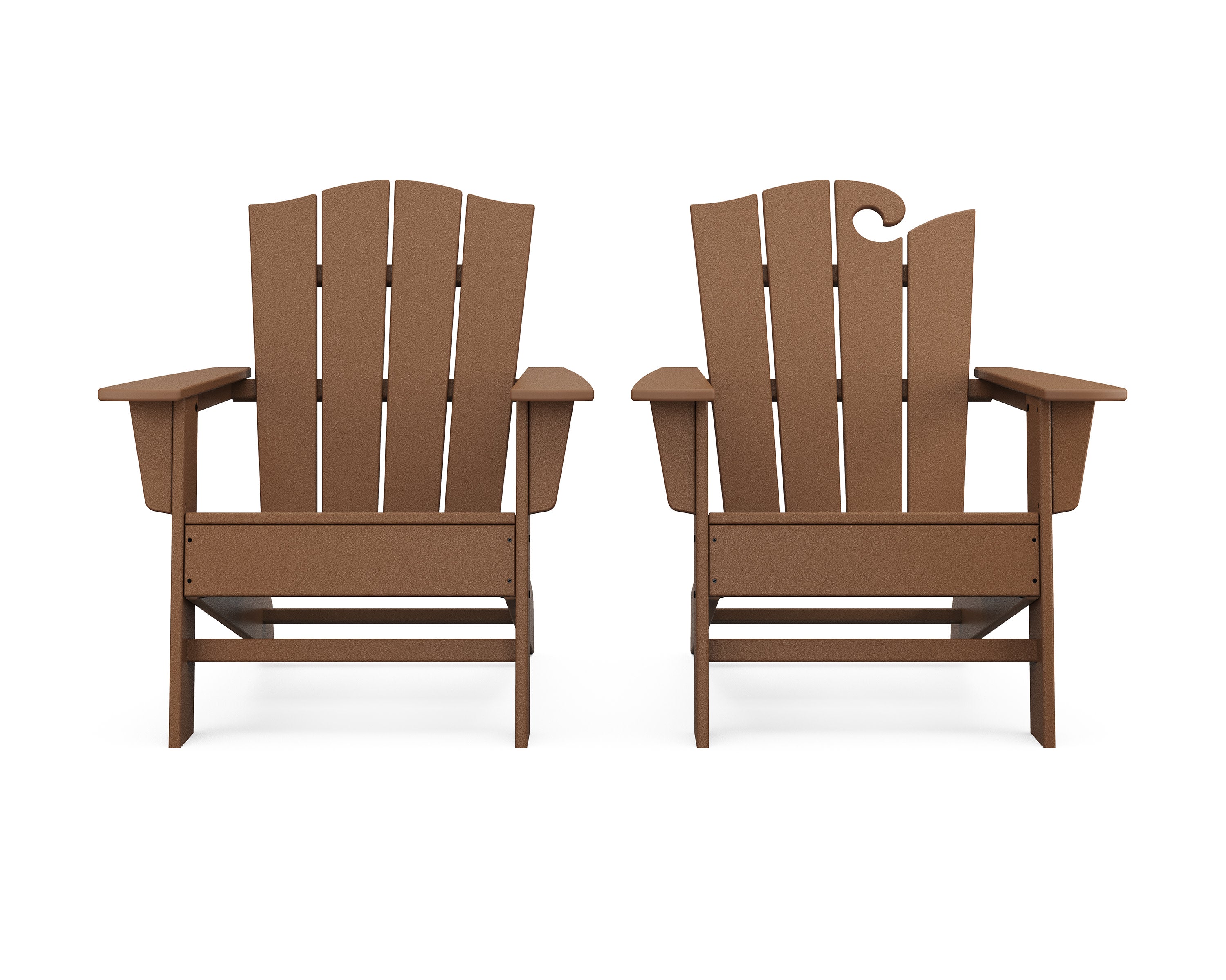 Wave 2-Piece Adirondack Chair Set with The Crest Chair in Teak