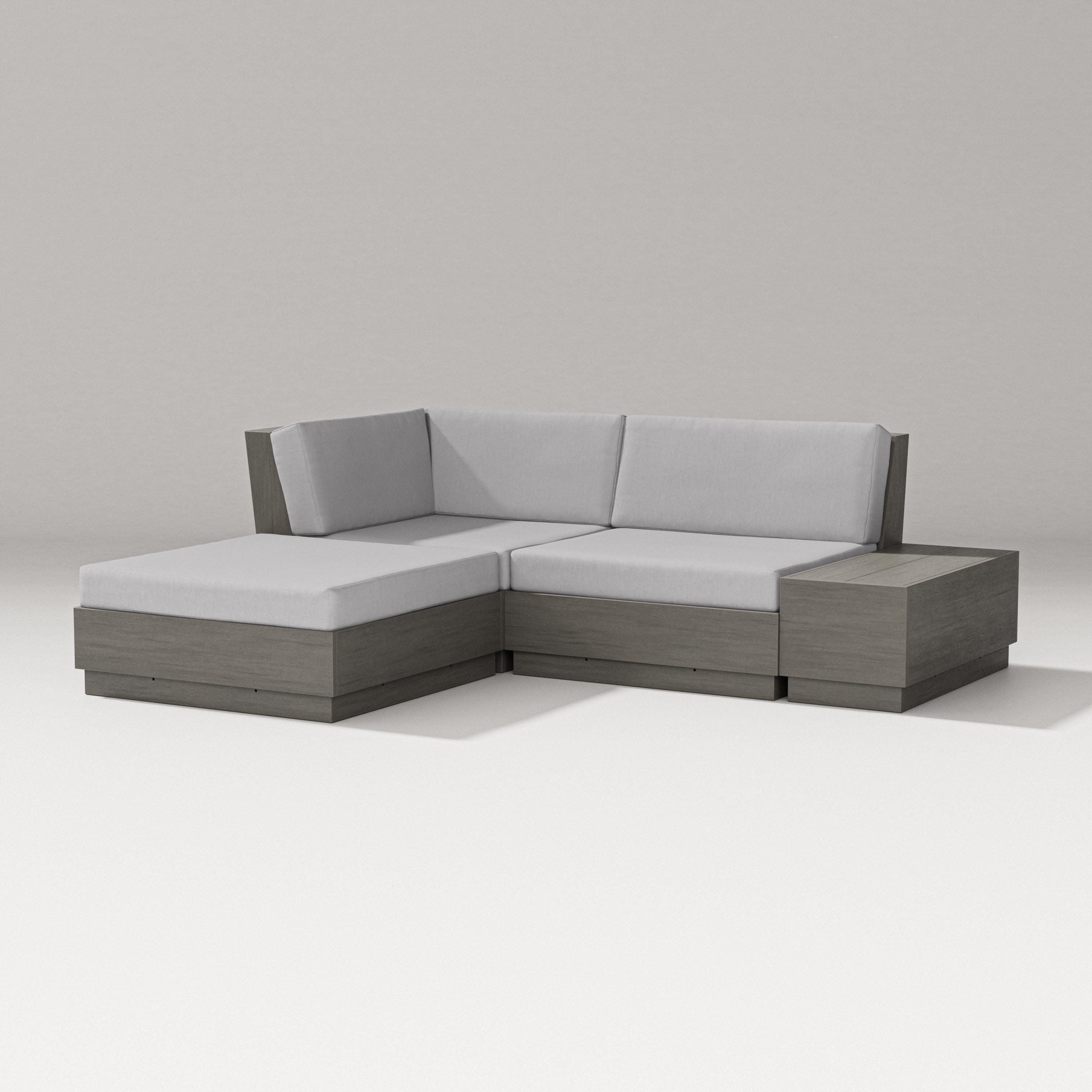 Elevate Loveseat Sectional with Chaise in Driftwood / Granite