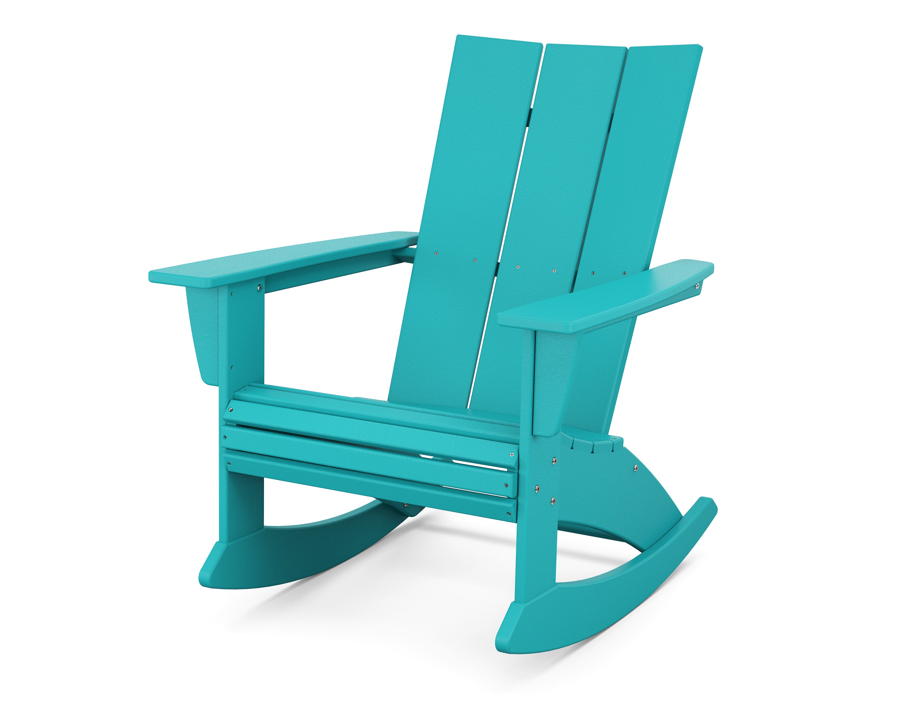 Modern Curveback Adirondack Rocking Chair in Aruba