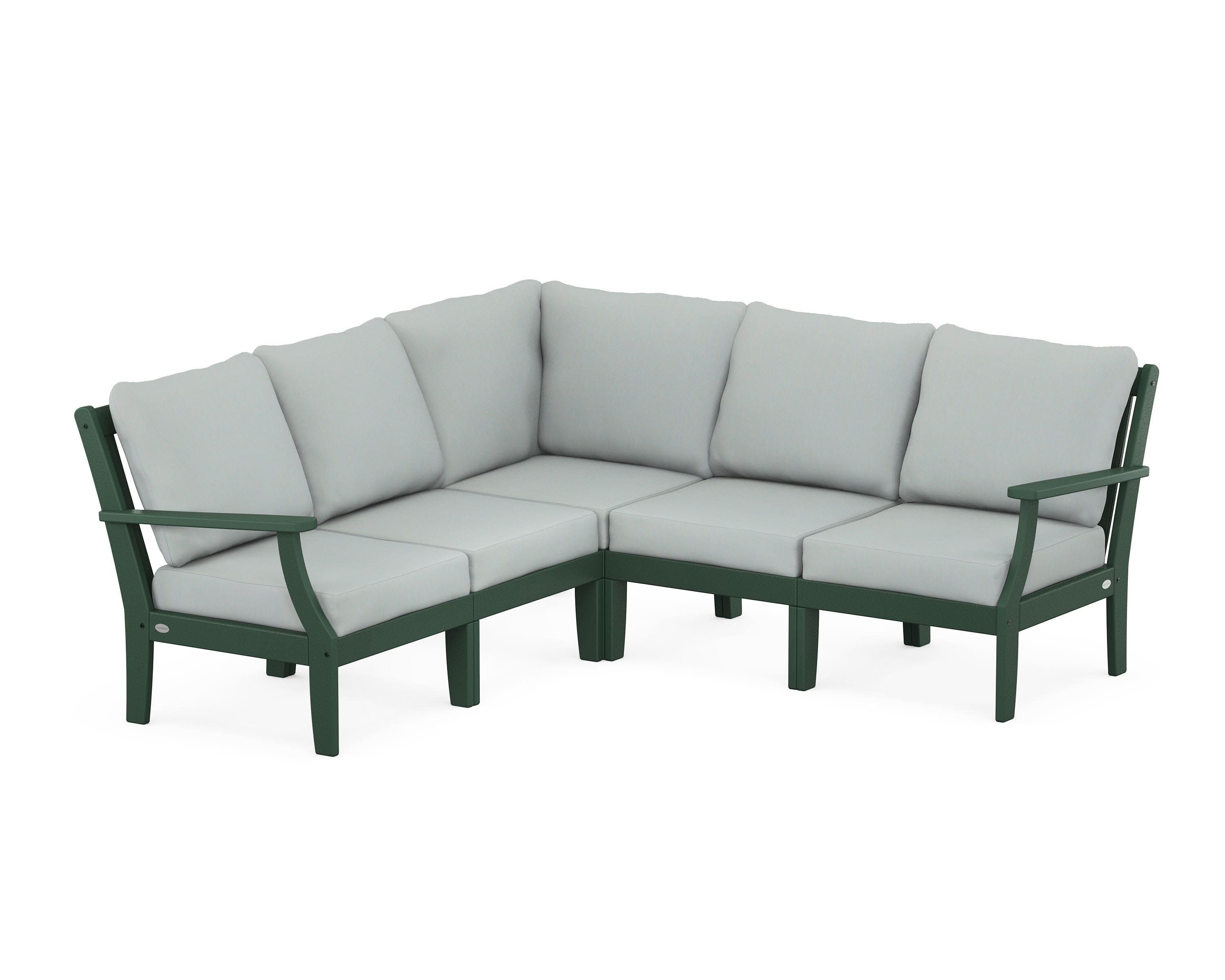 Braxton Modular 5-Piece Deep Seating Set in Green / Spa
