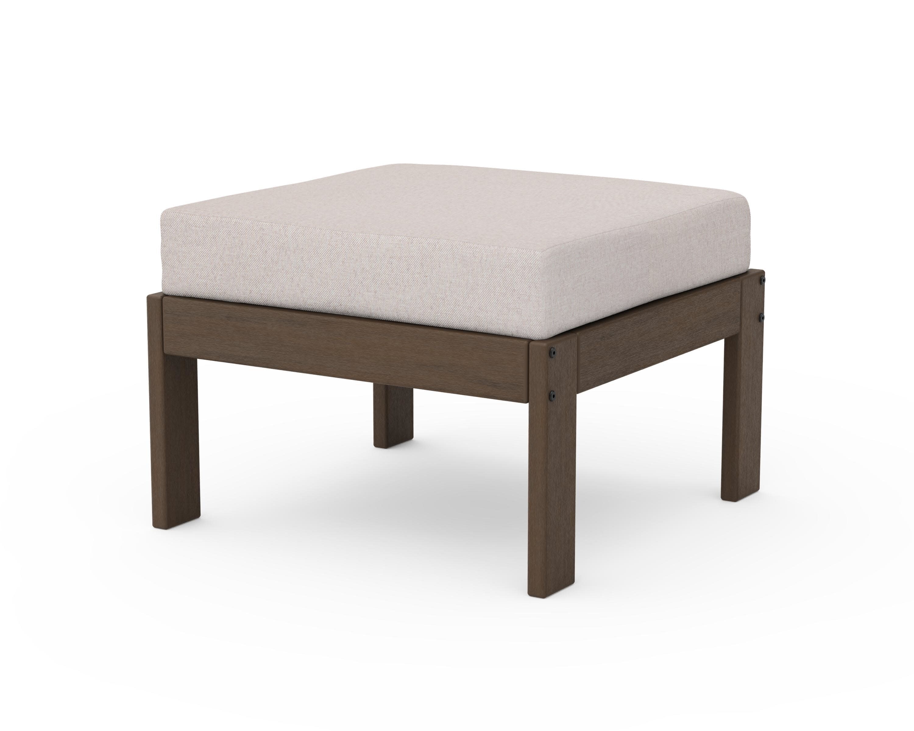 Vineyard Modular Ottoman in Kona / Dune Burlap
