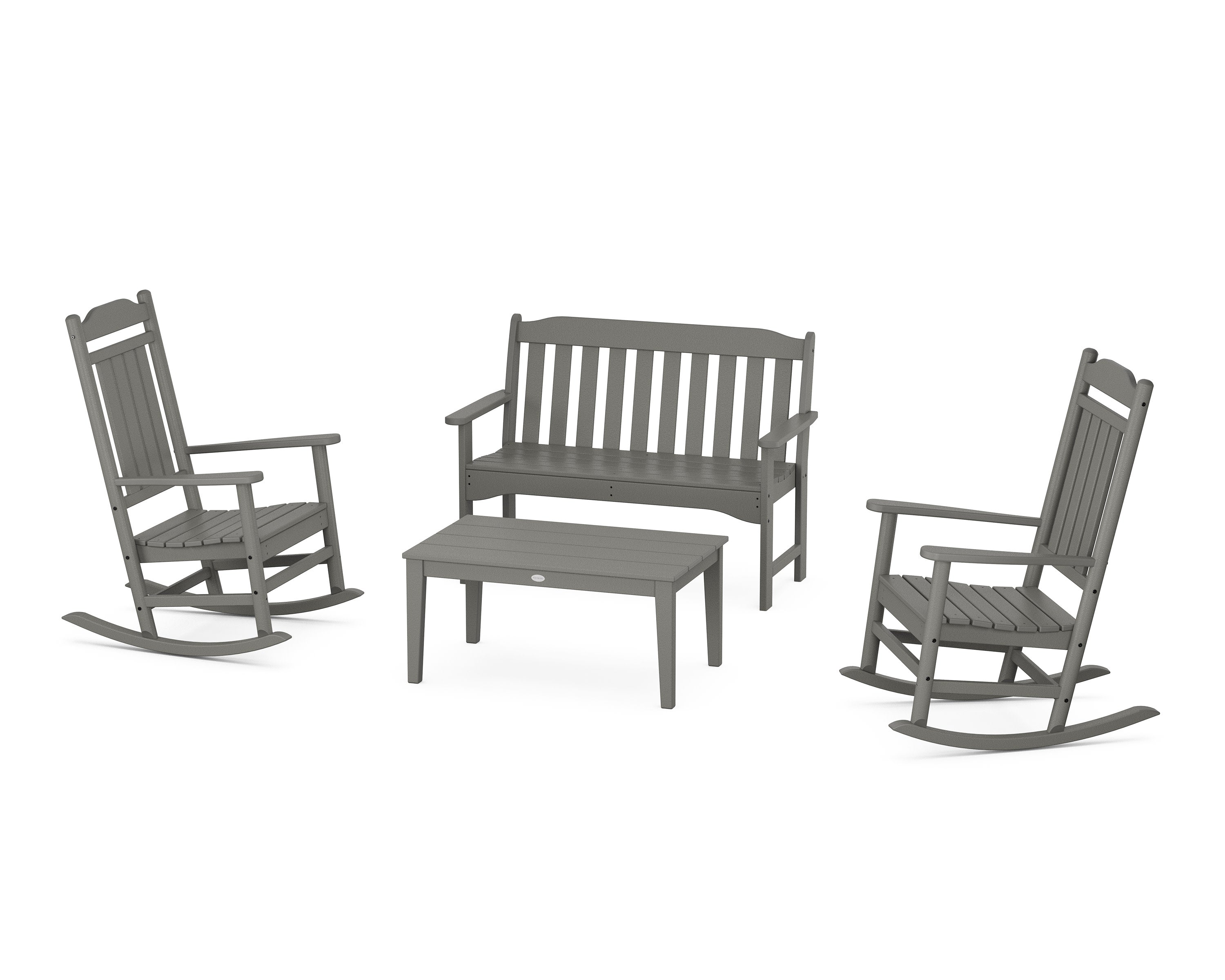 Cottage Legacy Rocking Chair 4-Piece Porch Set in Slate Grey