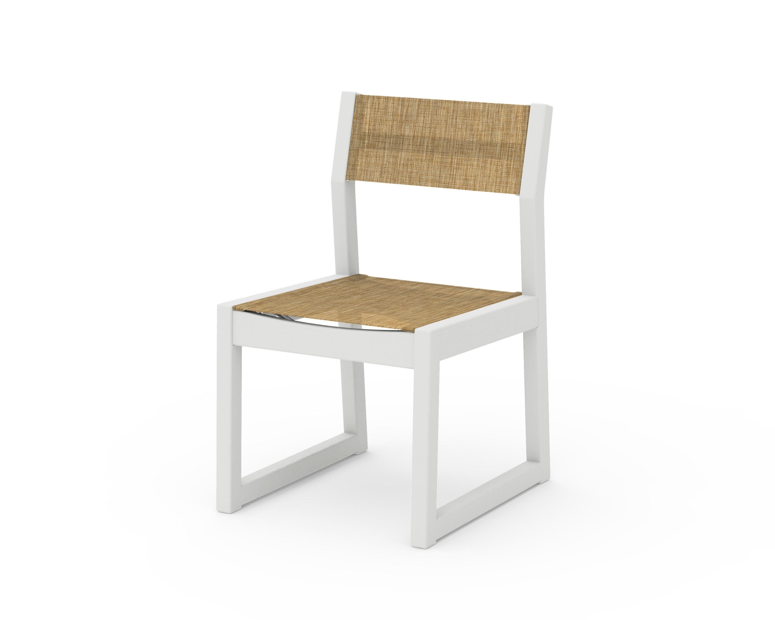 Edge Sling Dining Side Chair - 2 Chairs in Vintage White / Burlap Sling