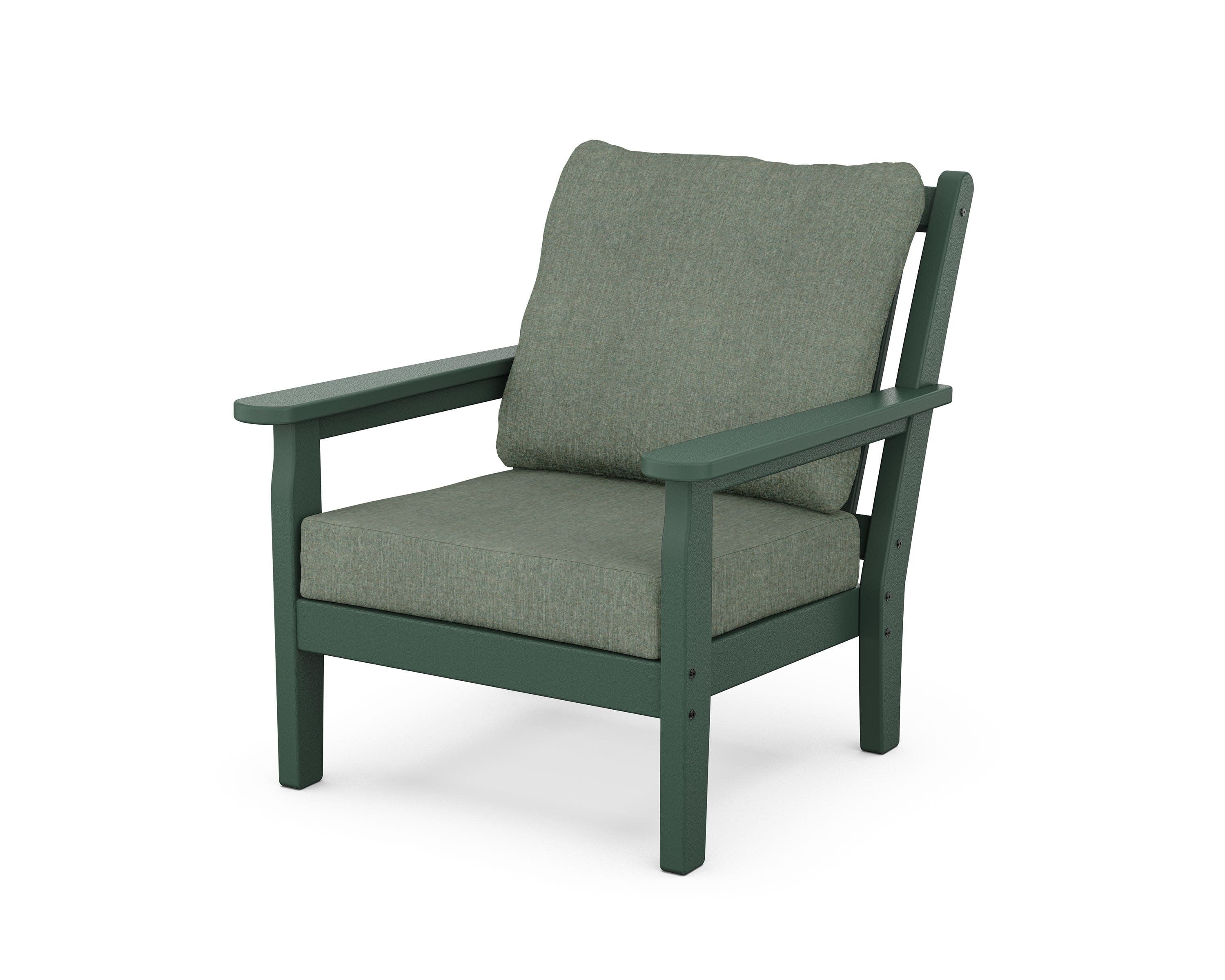 Chippendale Deep Seating Chair in Green / Cast Sage