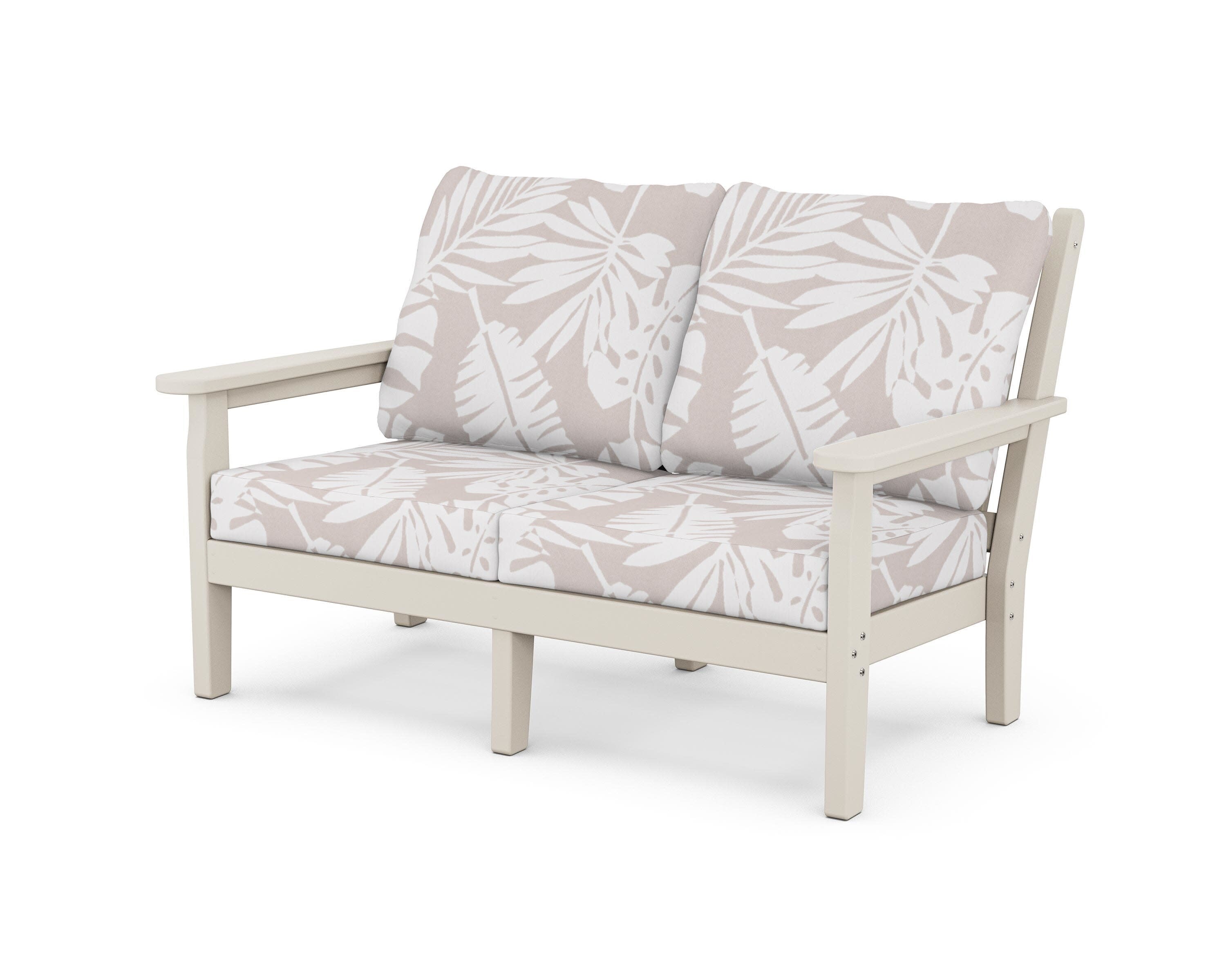 Chippendale Deep Seating Loveseat in Sand / Leaf Dune Burlap