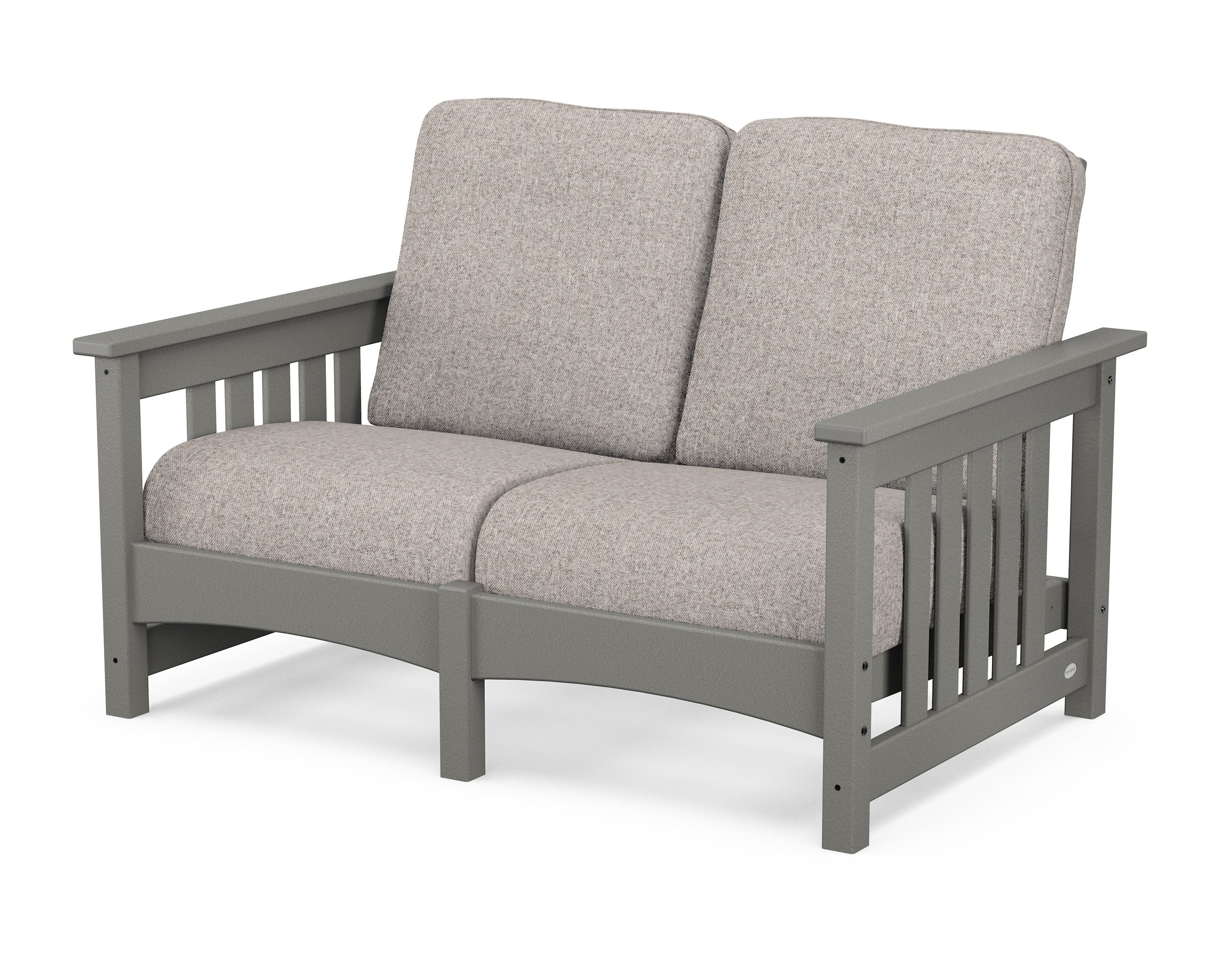Club Mission Loveseat in Slate Grey / Weathered Tweed