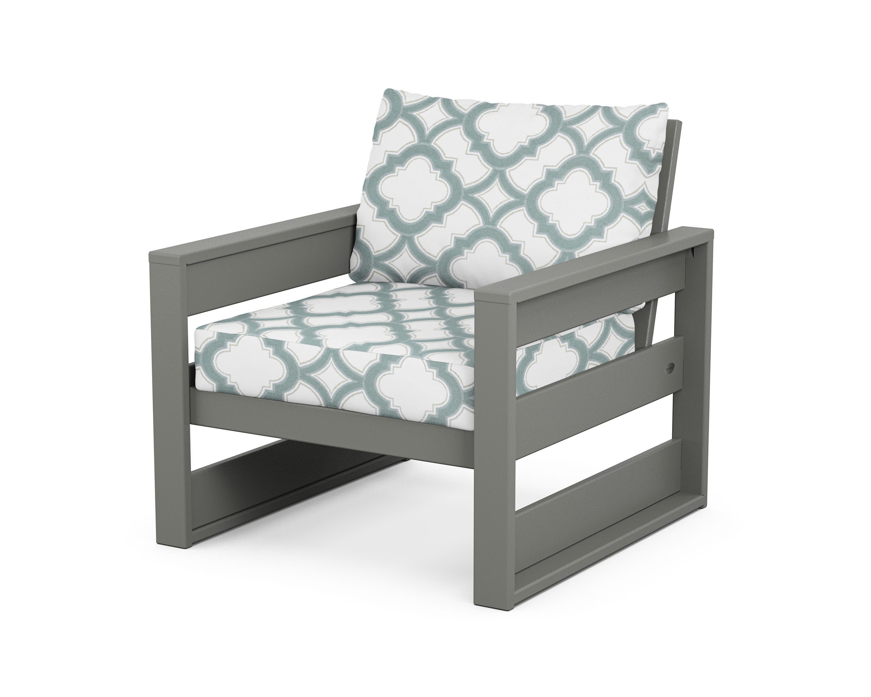 Westport Club Chair in Slate Grey / Trellis Glacier Spa