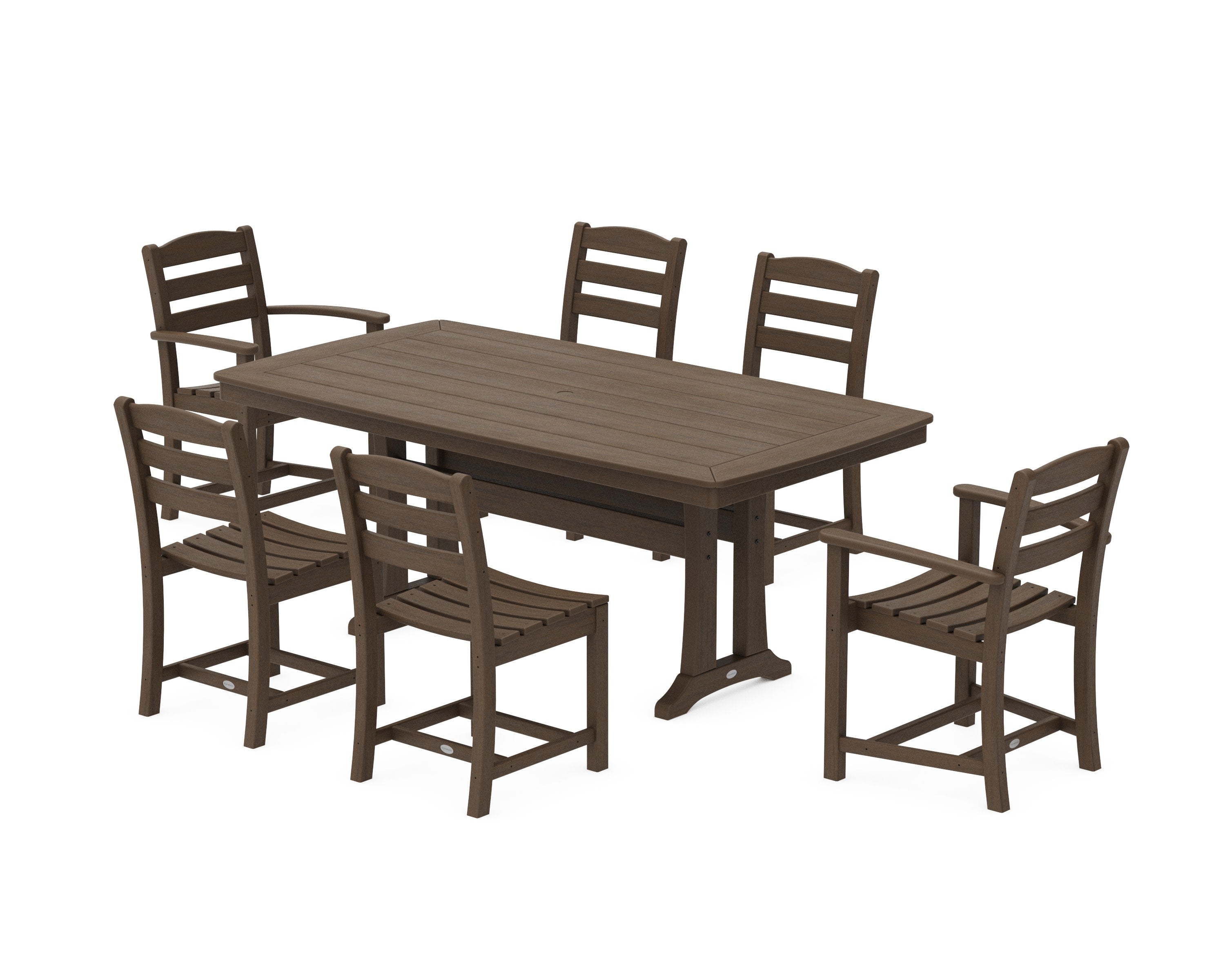 La Casa Caf 7-Piece Dining Set with Trestle Legs in Kona